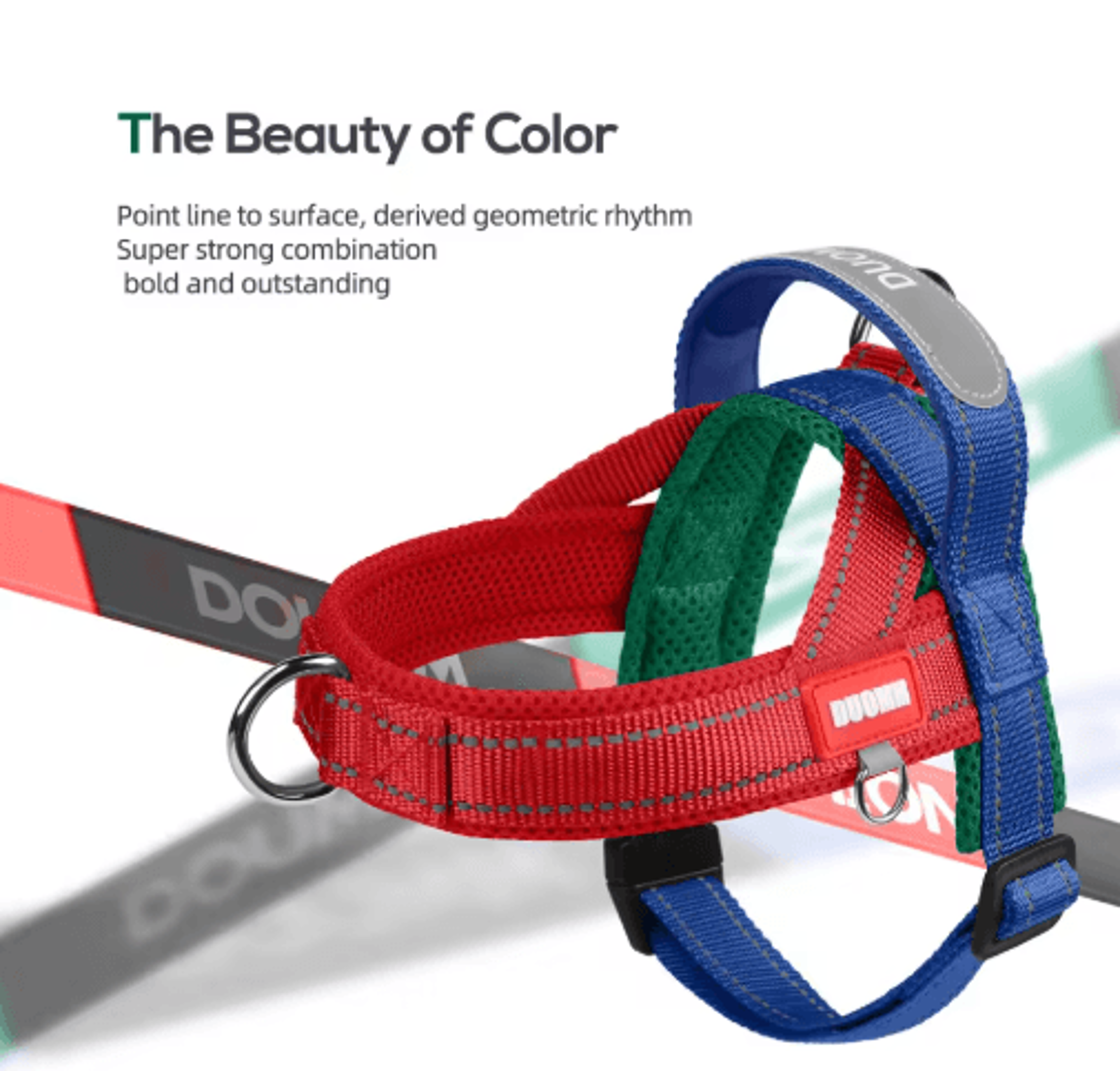 Reflective Dog Chest Harness  TwoTone Outdoor Walking Harness With Nylon Handle 11