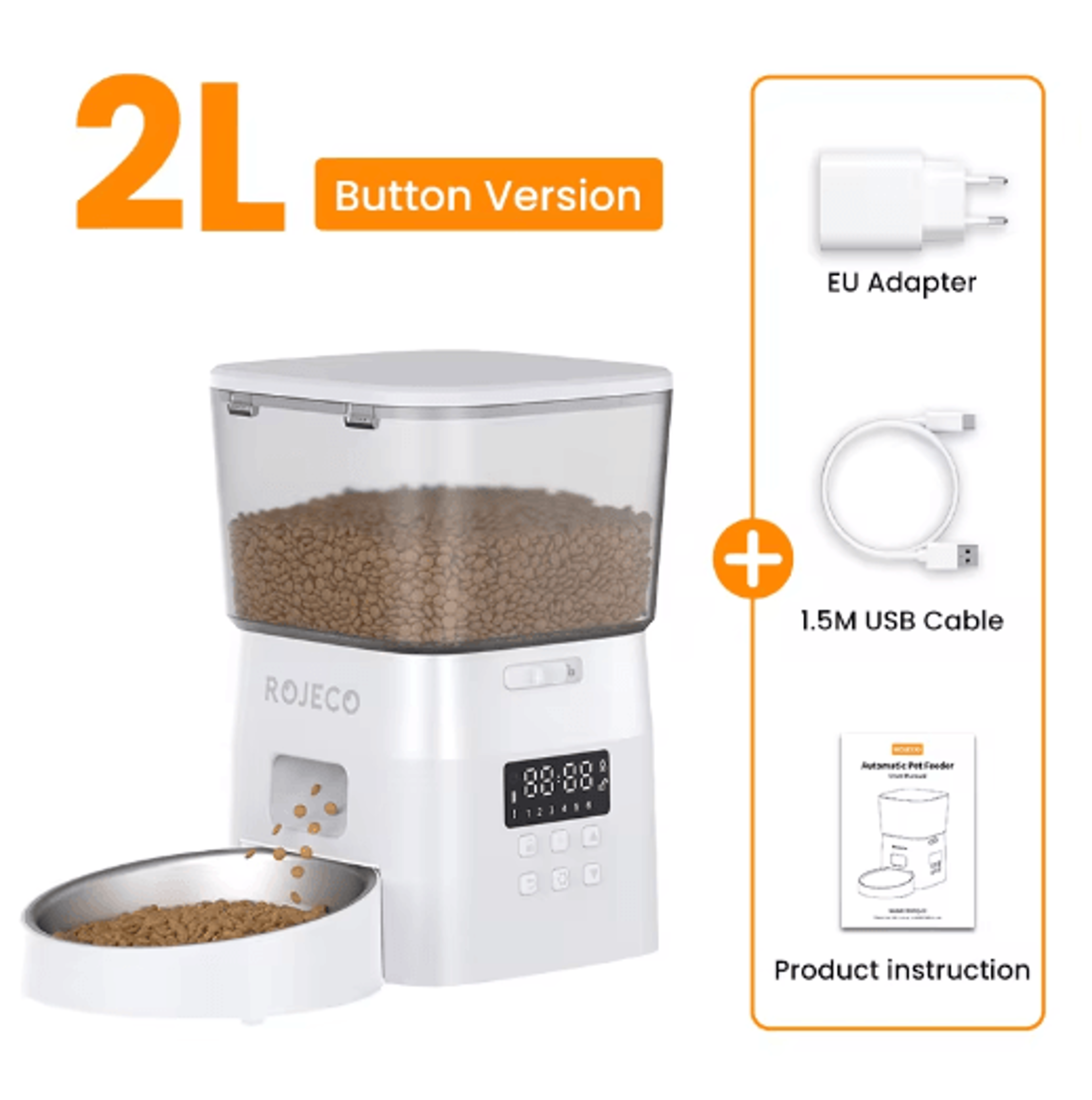 ROJECO Smart Automatic Pet Feeder For Cats  Dogs 2