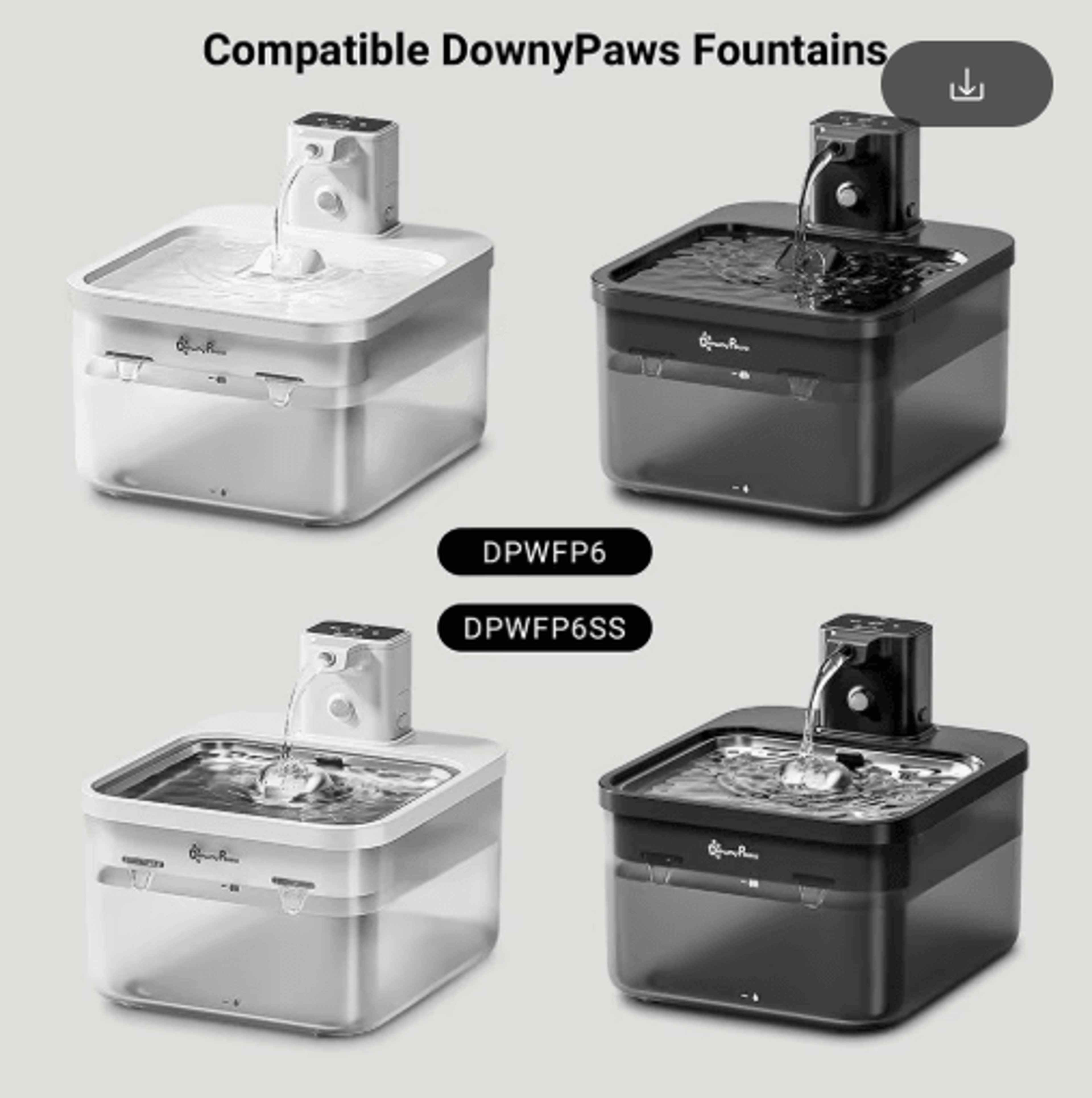 DownyPaws Activated Carbon Filter Replacement For Cat Water Fountain 3