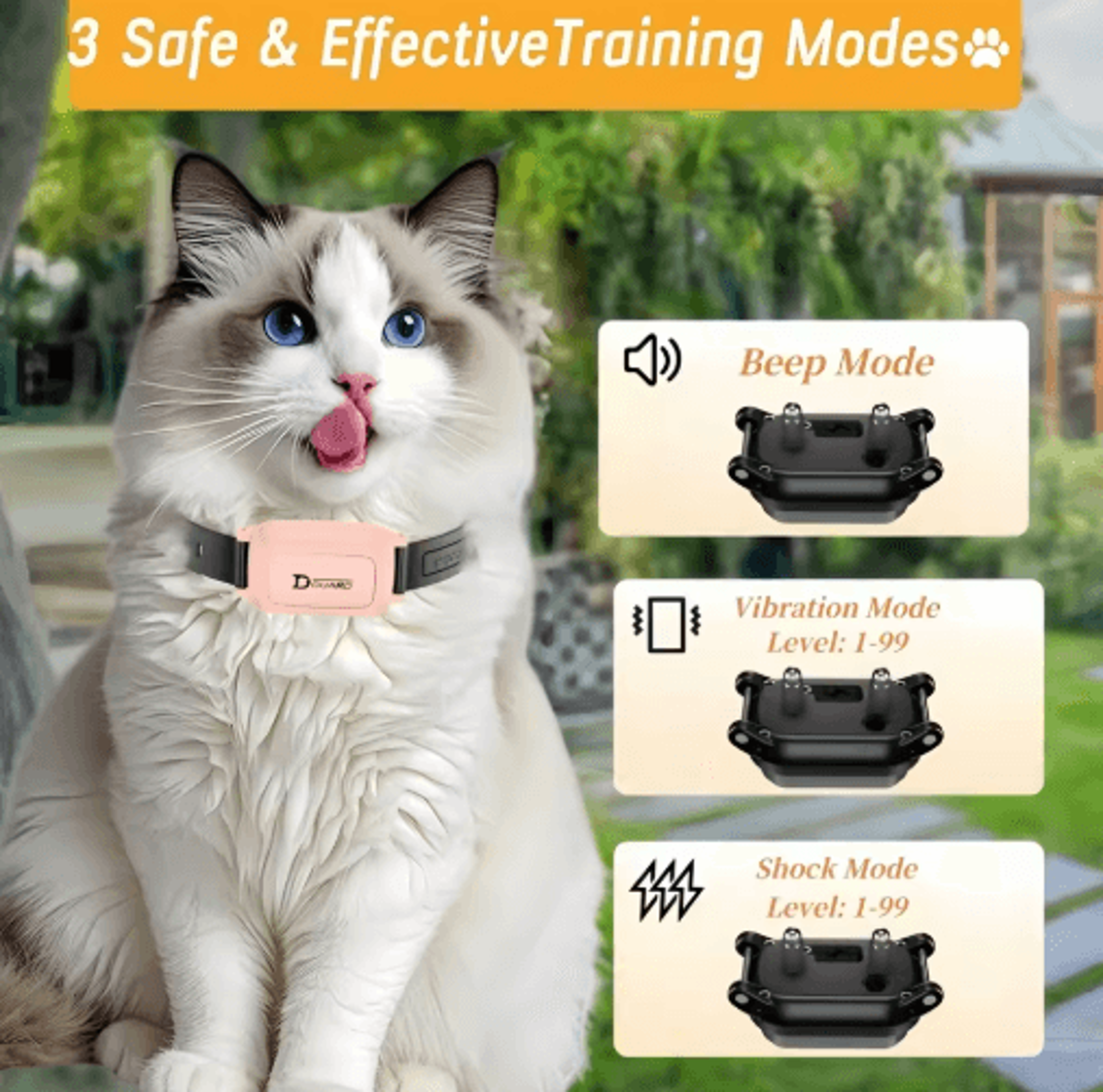 RemoteControl Cat Training Collar With LongRange Control 6