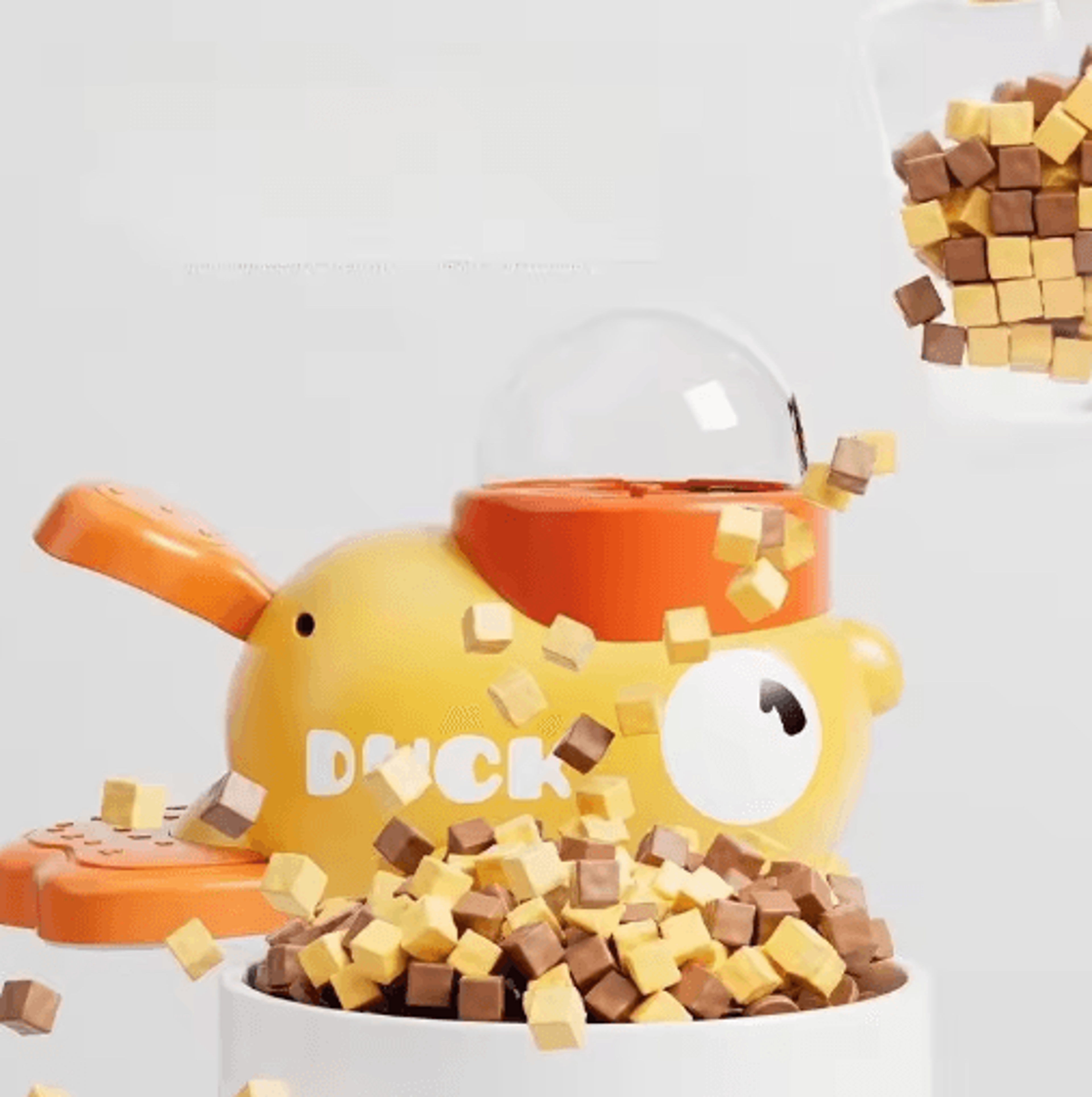 Yellow Duck Interactive Treat Dispensing Cat Toy With Snack Launcher 4