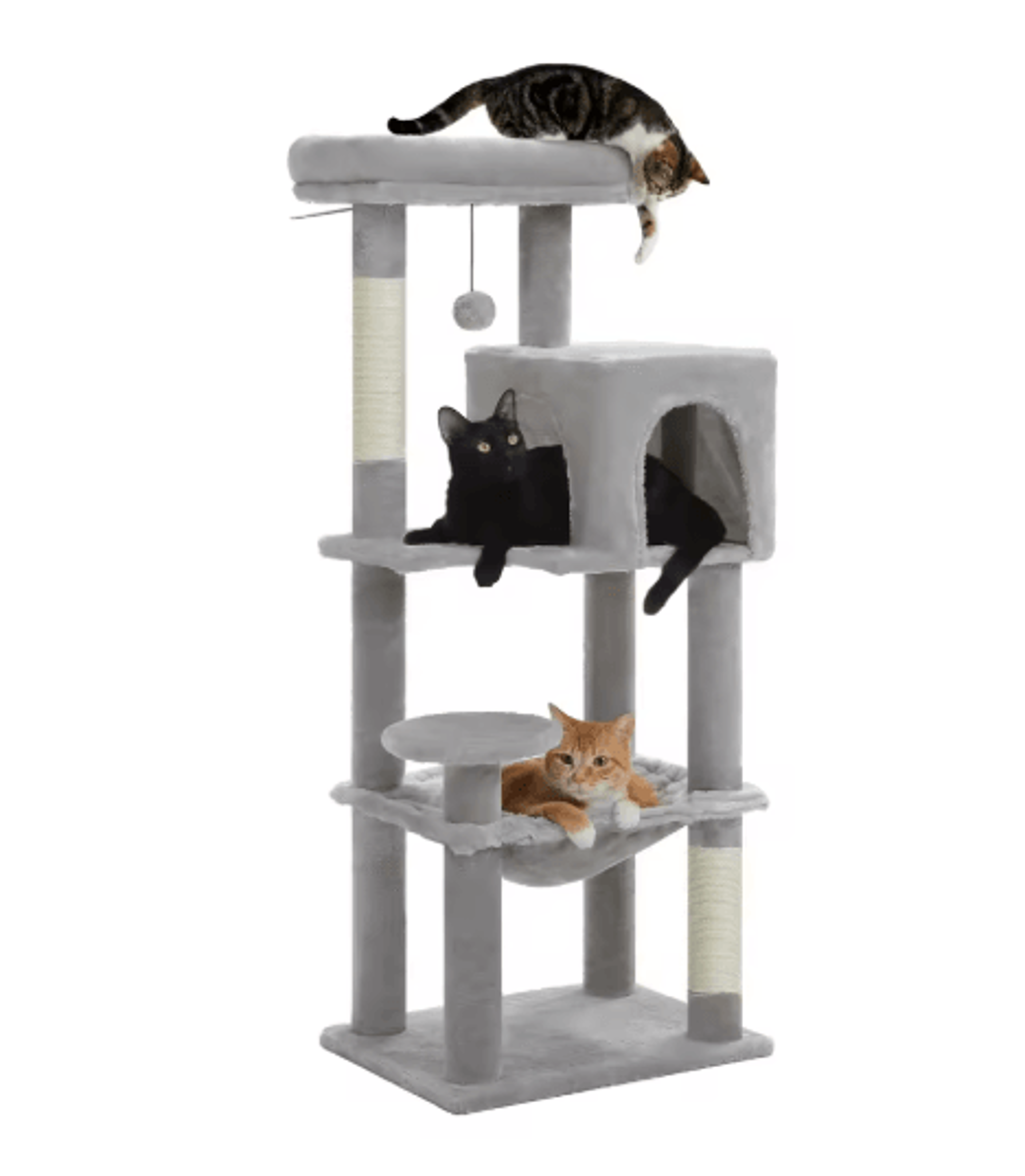 Climb Nest Multi Level Cat Tree Tower With Hammock Condo  Scratching Posts 10