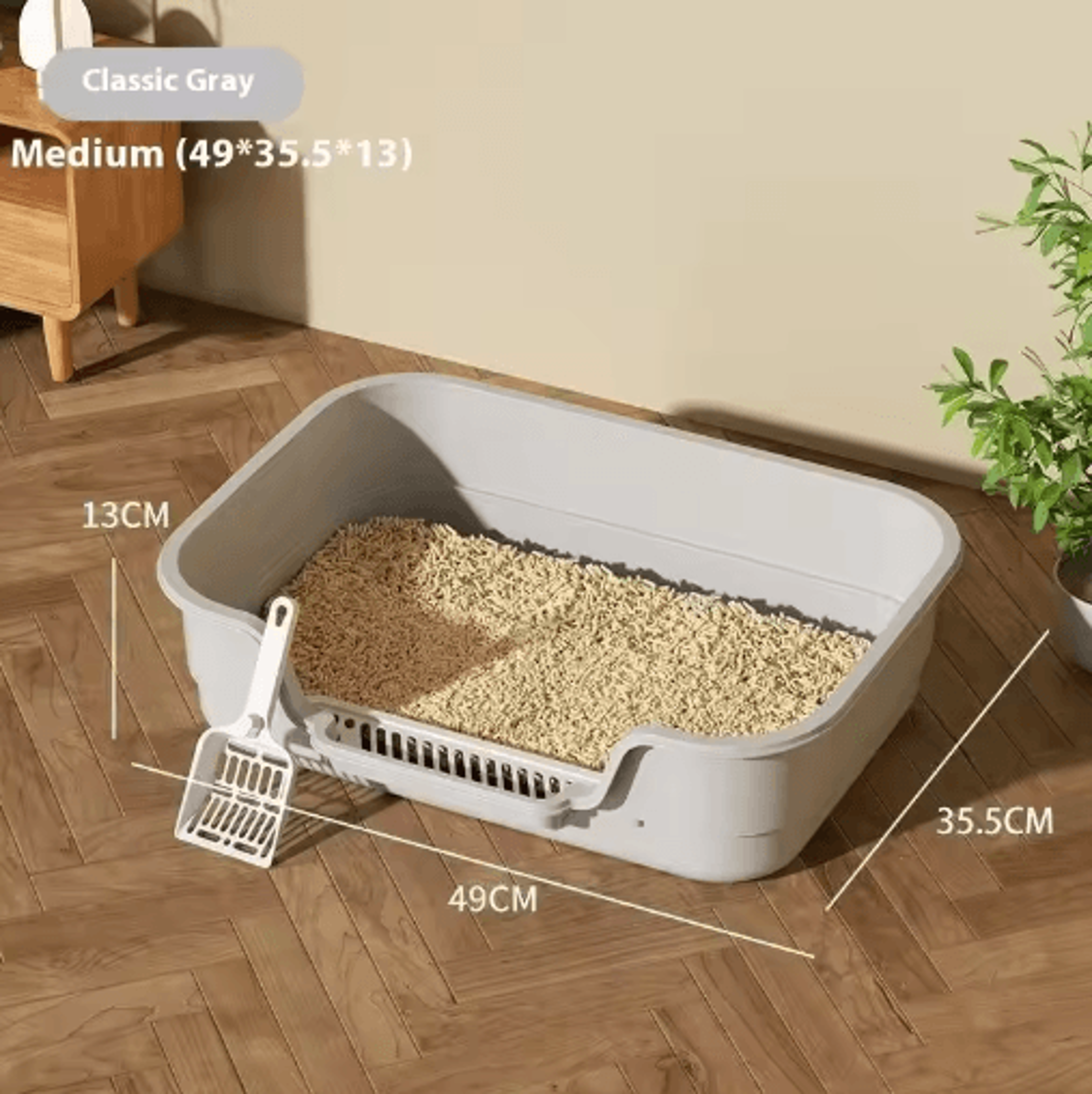 FreshNest Semi Enclosed Cat Litter Box Large Capacity OdorResistant Pet Toilet 2