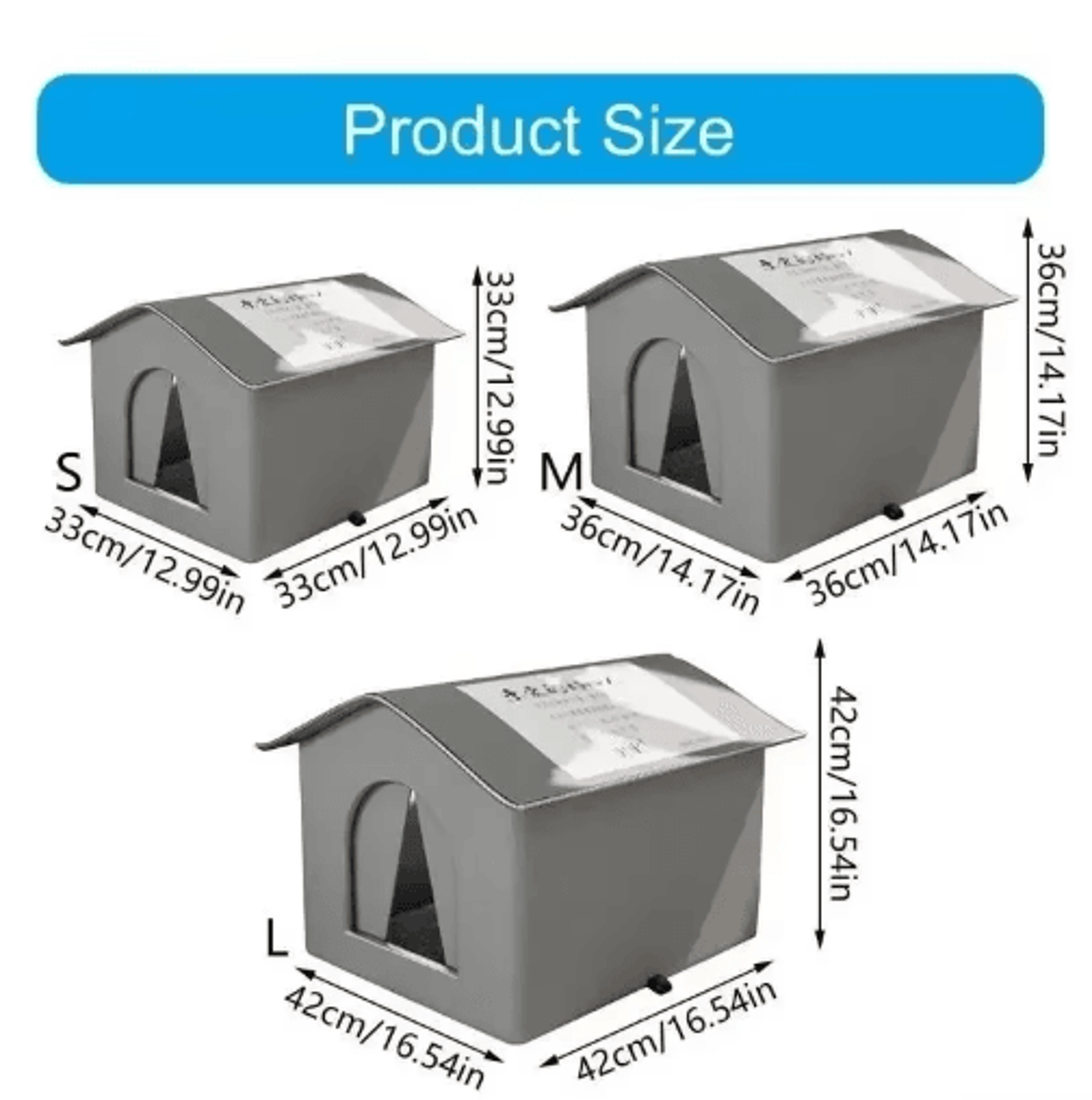 Weather Shield Outdoor Cat House With Stand Insulated Oxford Cloth Pet Shelter 6