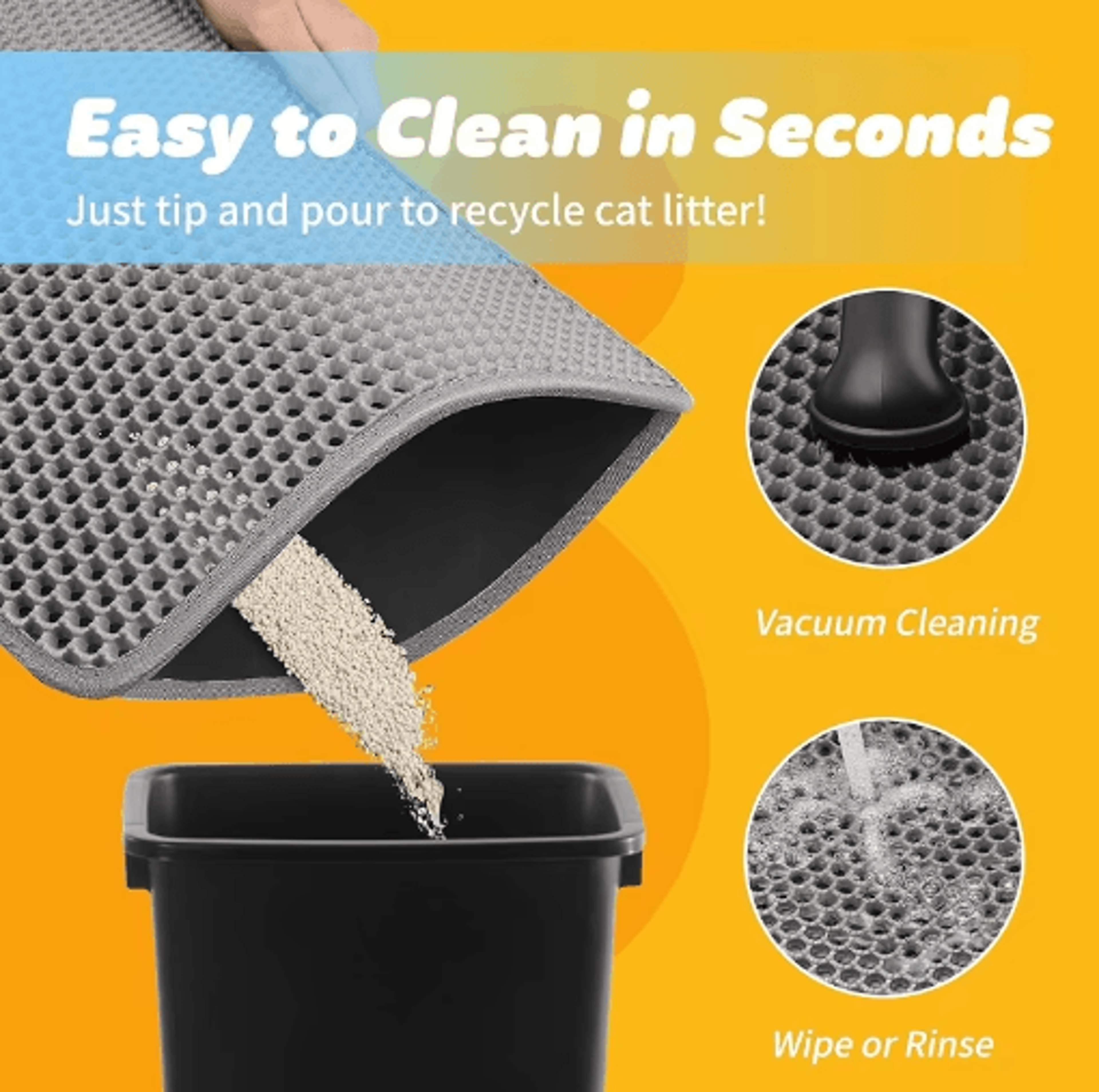 Double Layer Cat Litter Mat  Waterproof Foldable Litter Trapping Pad For Cats 10