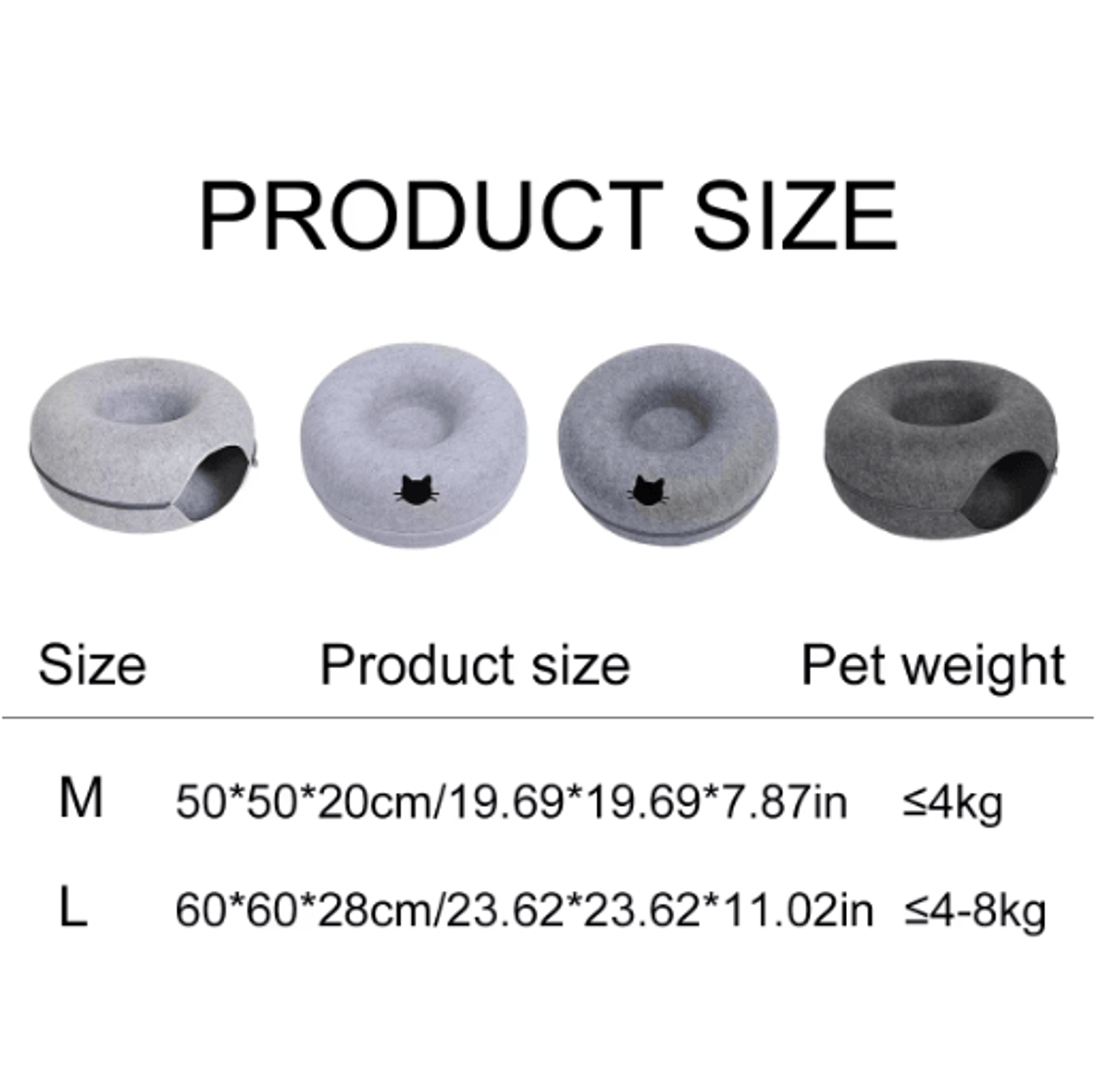 Interactive Felt Cat Tunnel Bed Round Donut Nest Scratcher  Play House For Cats 5