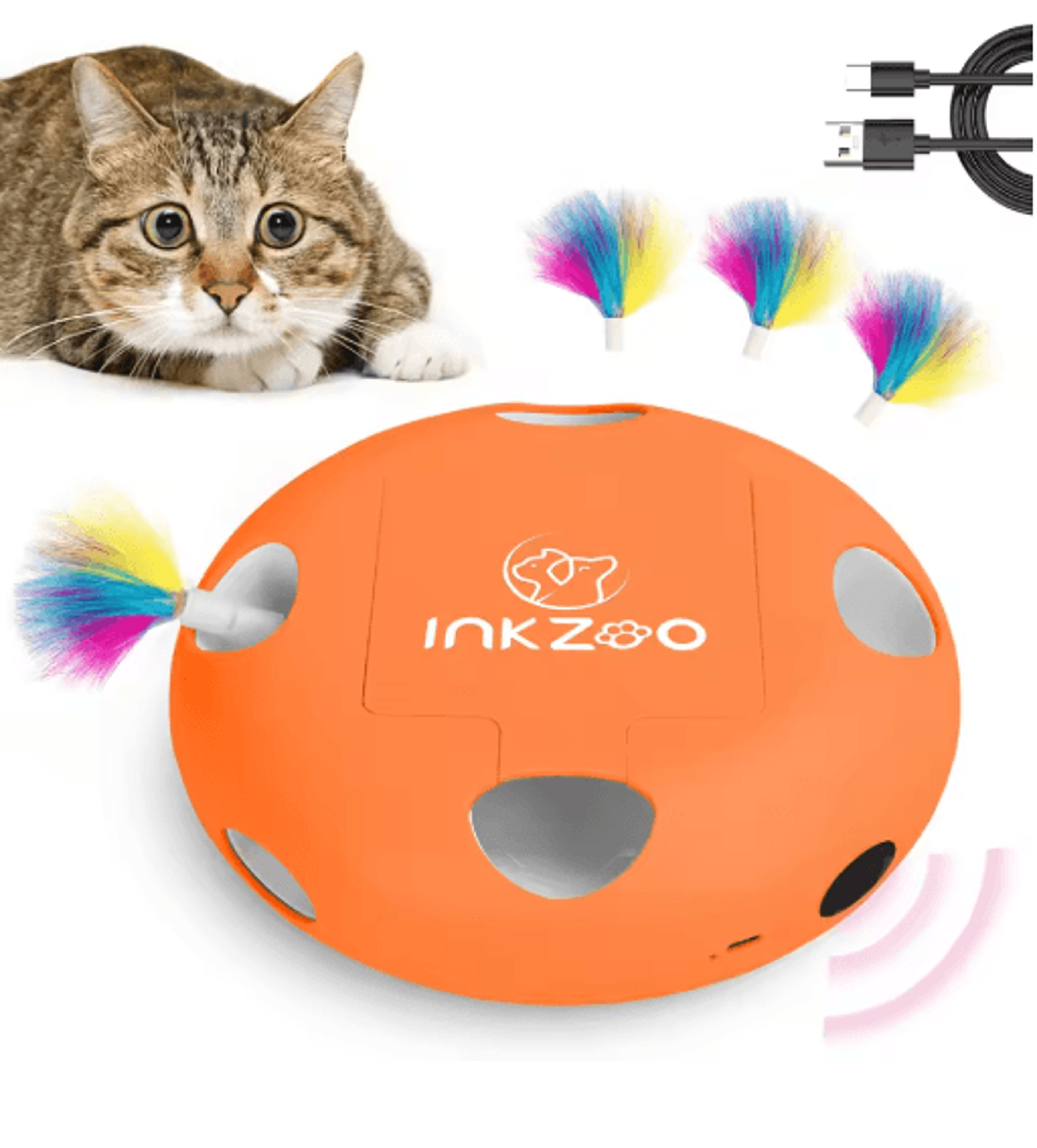 INKZOO Interactive Cat Toy Smart Automatic 7Hole WhackAMole Mouse Toy 1