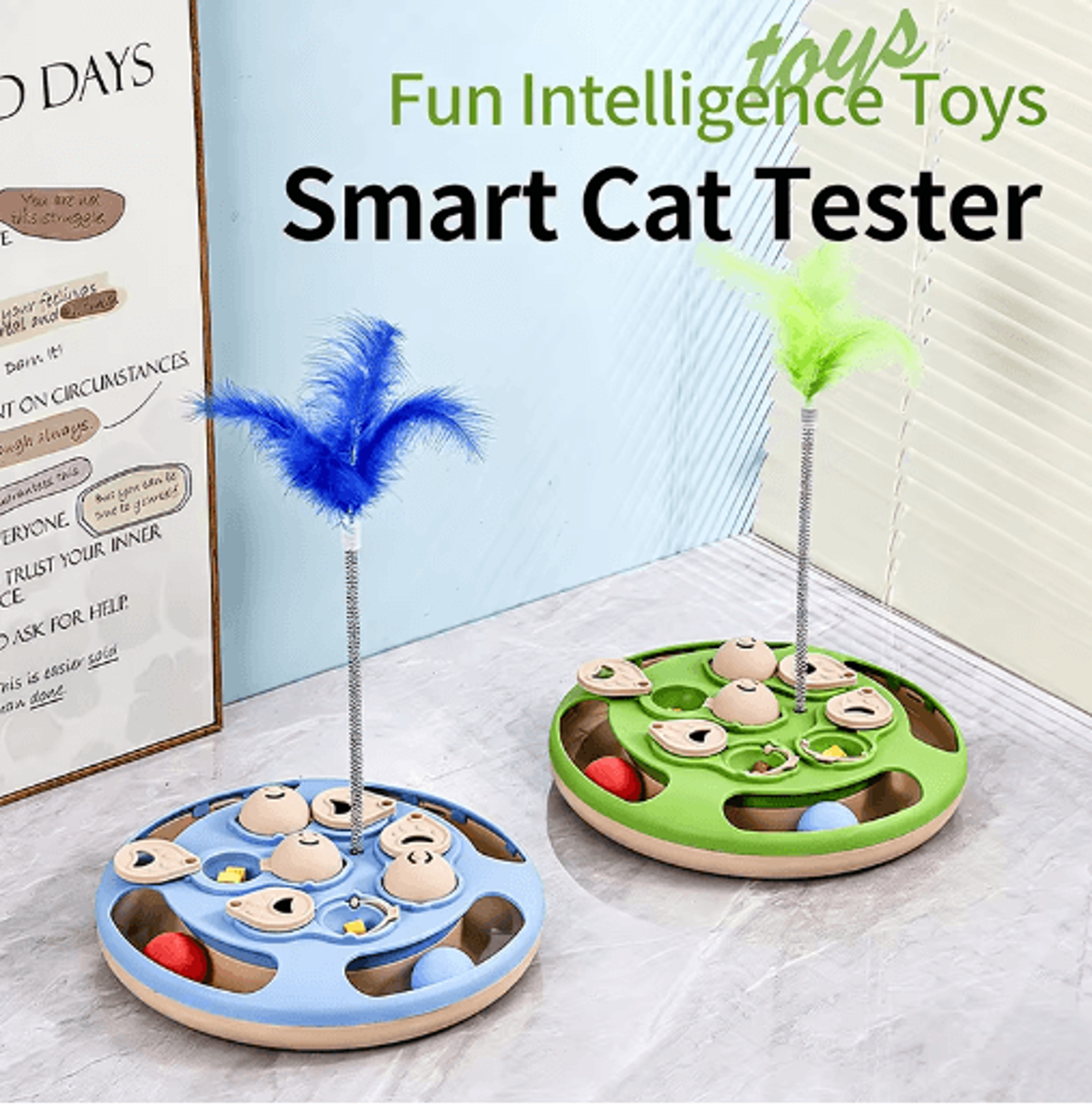 Smart Cat Puzzle Toy Interactive Slow Feeder Turntable For Indoor Cats 12