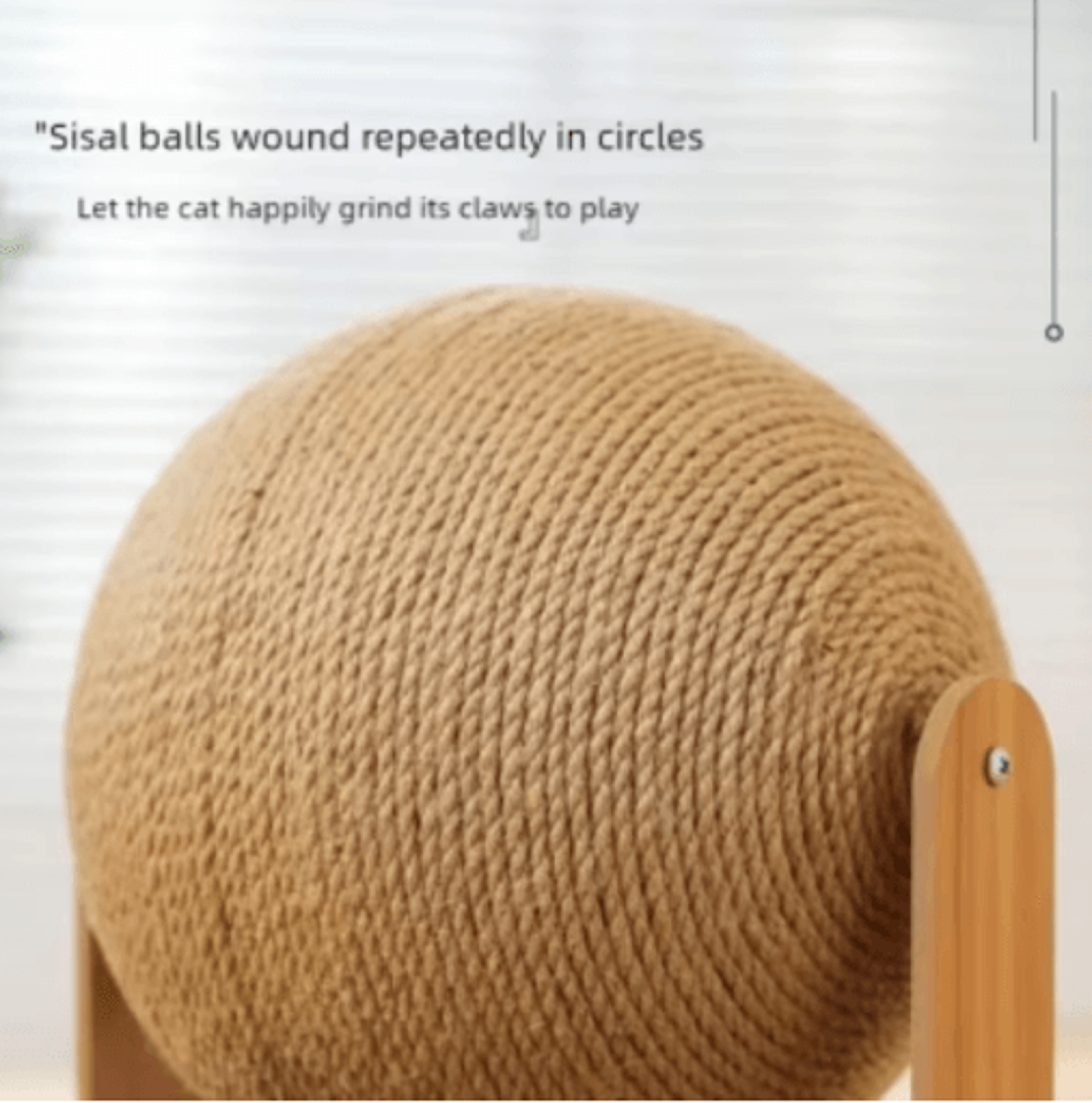 2in1 Wooden Cat Scratching Ball  Sisal Scratch Board Toy 5