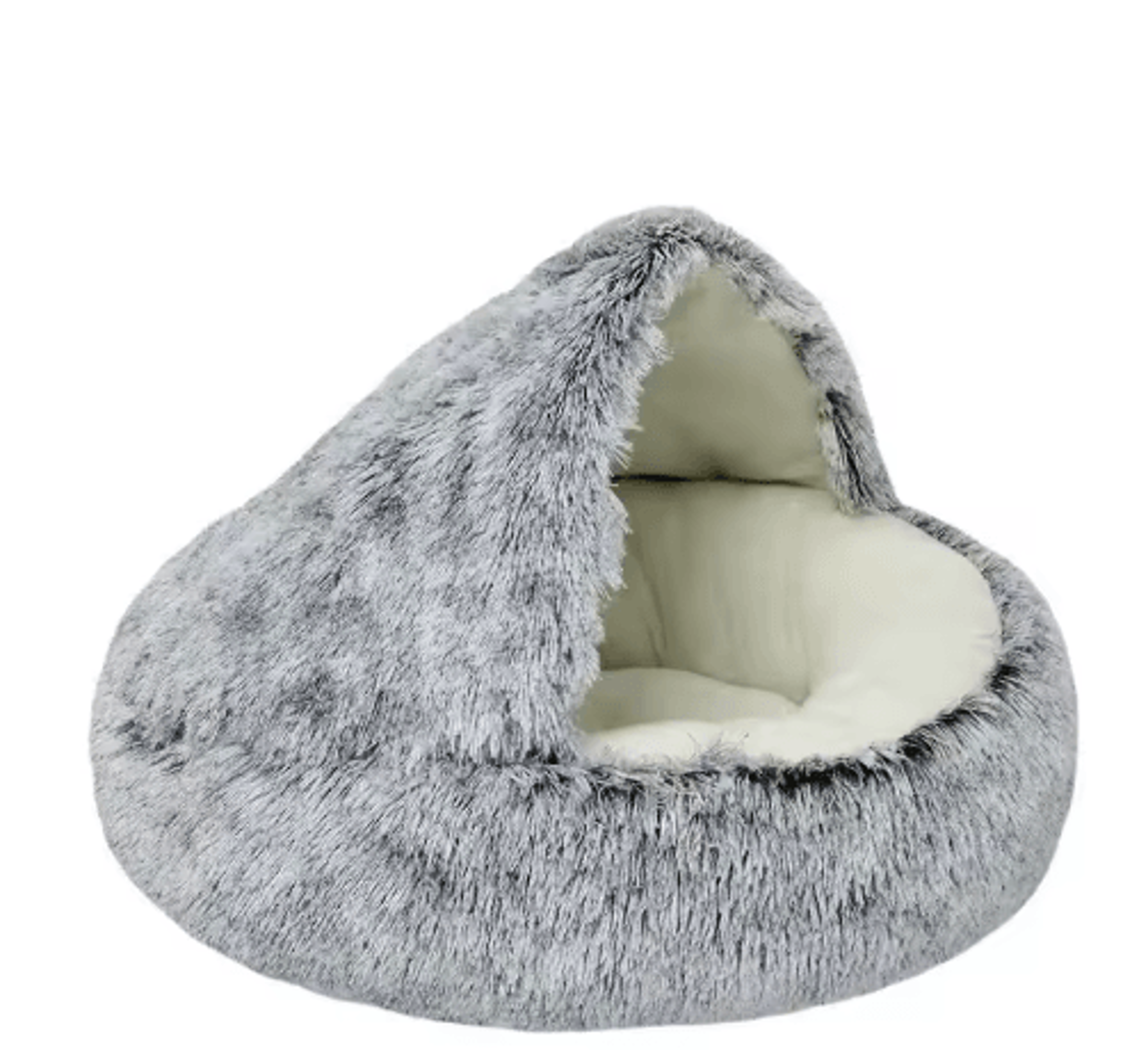 Soft Plush Covered Cat Bed Warm Round Sleeping Cave For Cats  Small Dogs 1