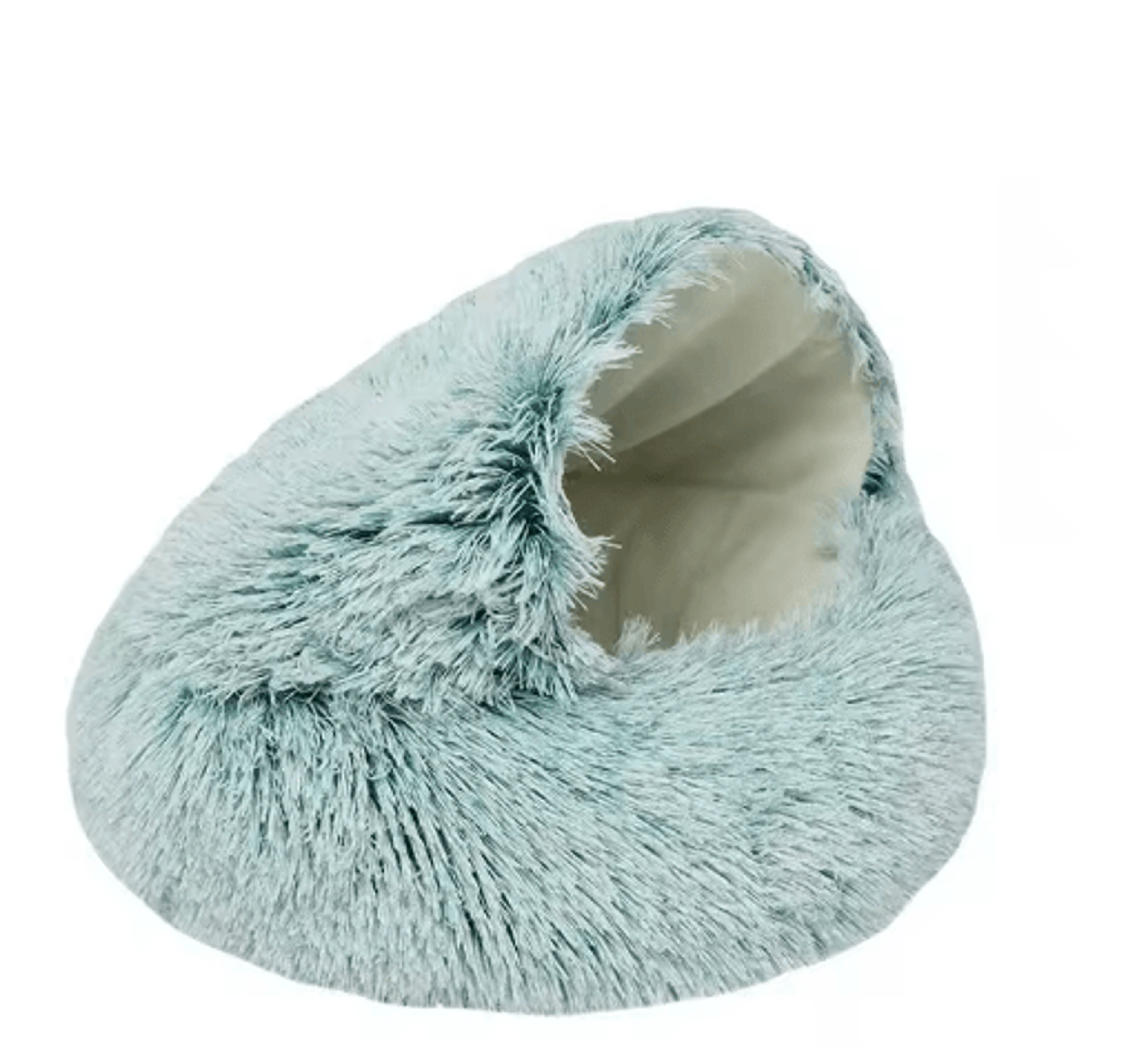 Soft Plush Covered Cat Bed Warm Round Sleeping Cave For Cats  Small Dogs 2