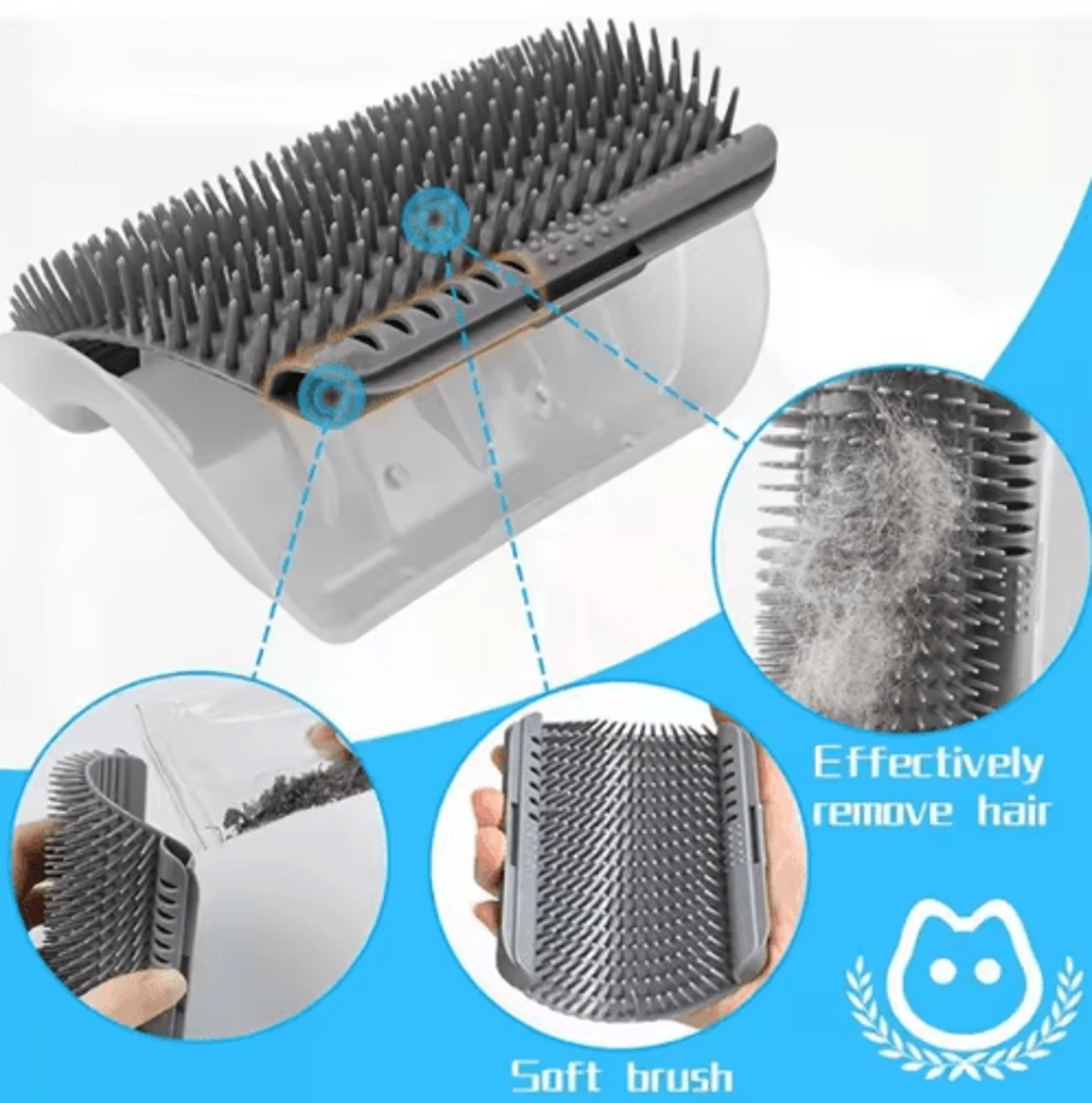 WallMounted Cat Corner Scratcher With Catnip  SelfGrooming Interactive Toy 11