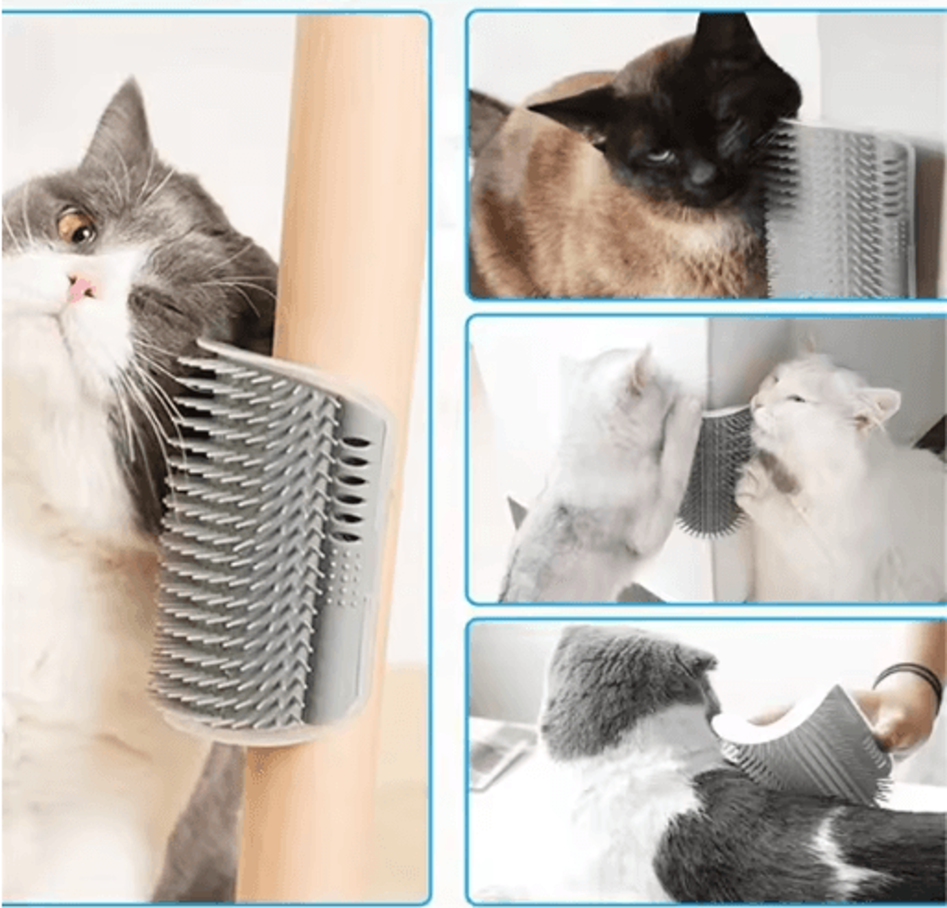 WallMounted Cat Corner Scratcher With Catnip  SelfGrooming Interactive Toy 12
