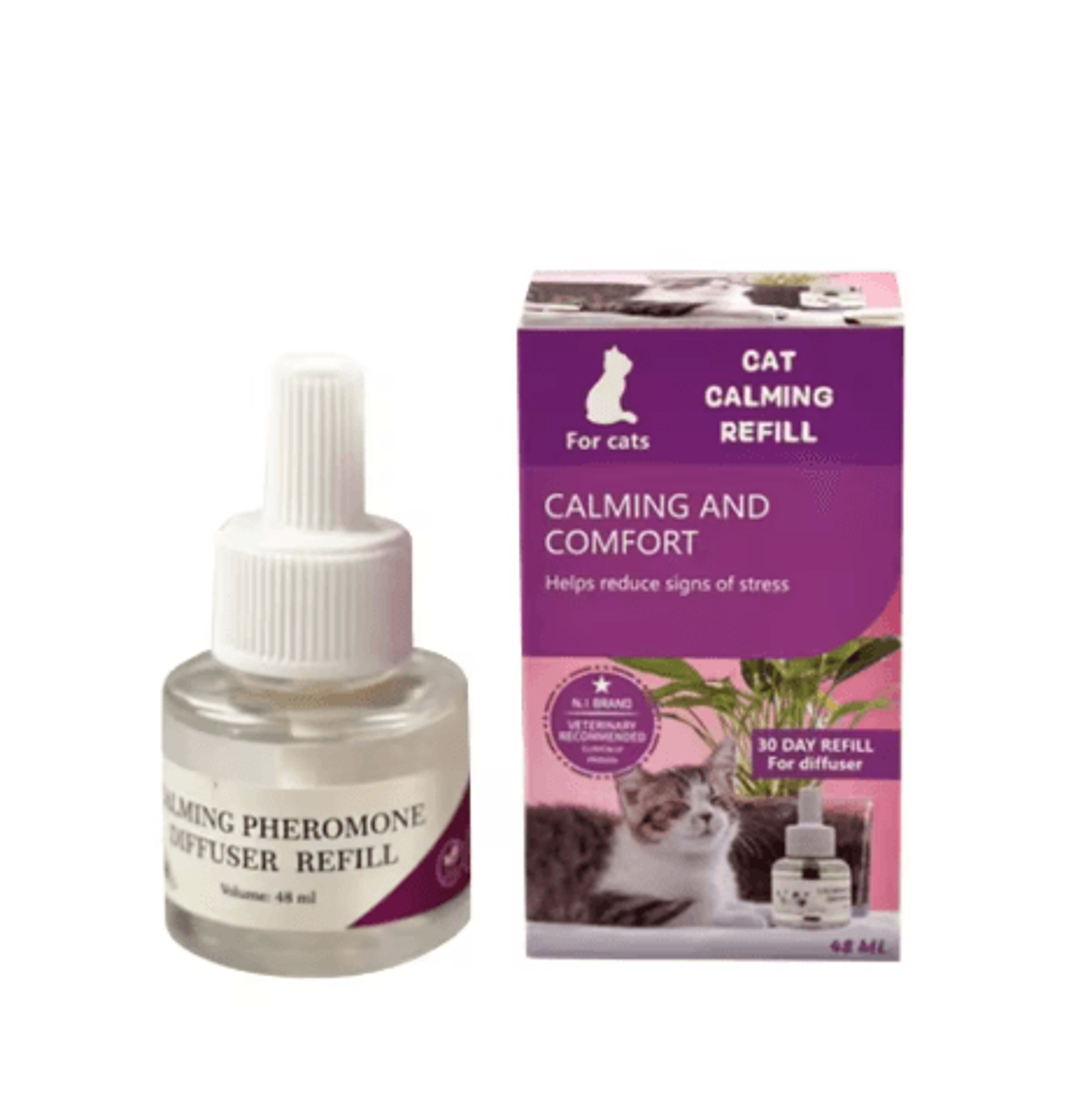 Cat Pheromone Diffuser Starter Kit  30Day Calming PlugIn For Stress Relief 1