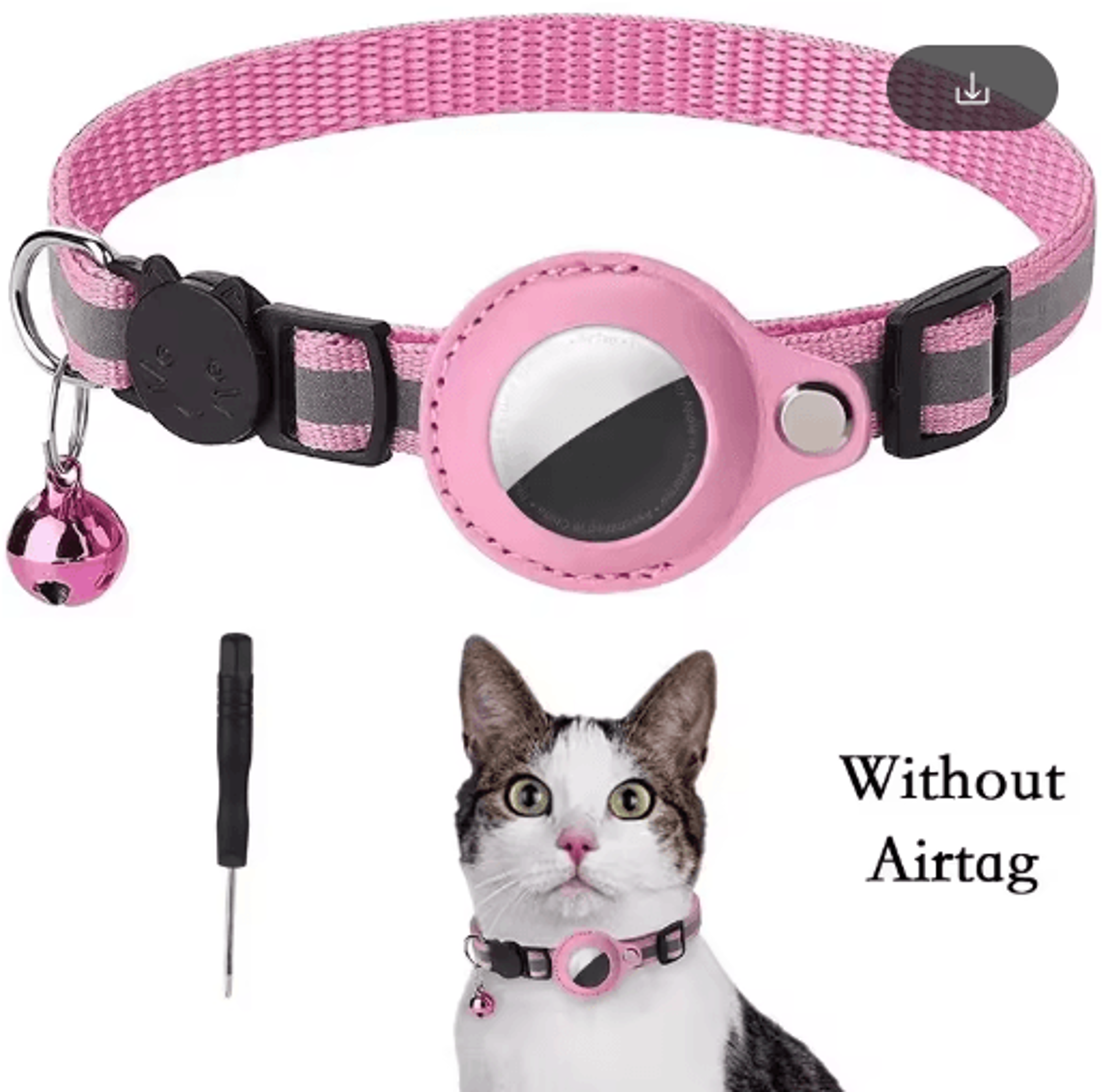 Reflective AirTag Cat Collar  AntiLost GPS Tracker Holder With Bell 9