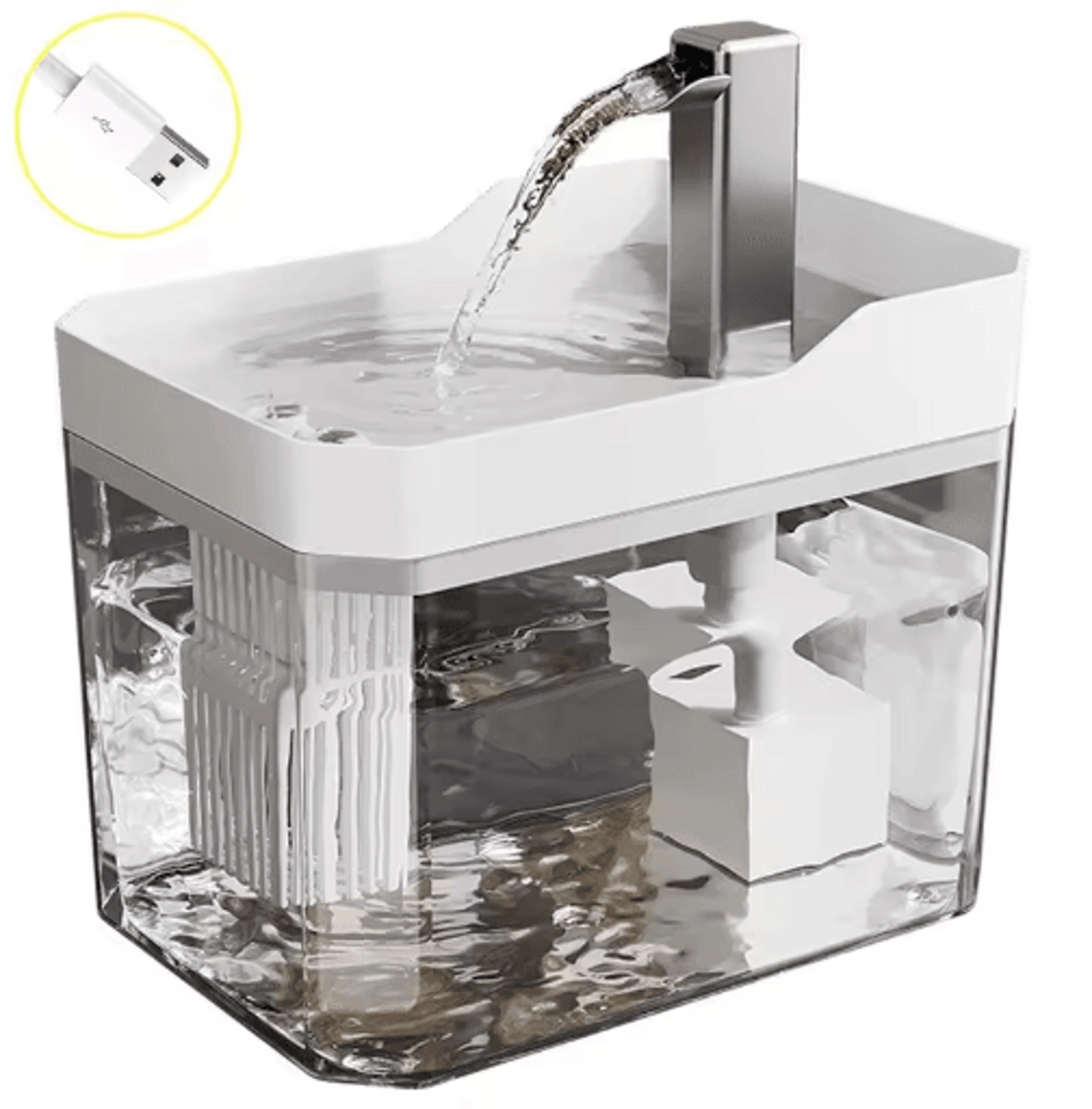 USB Cat Water Fountain  Automatic Filtered Recirculating Pet Water Dispenser 2