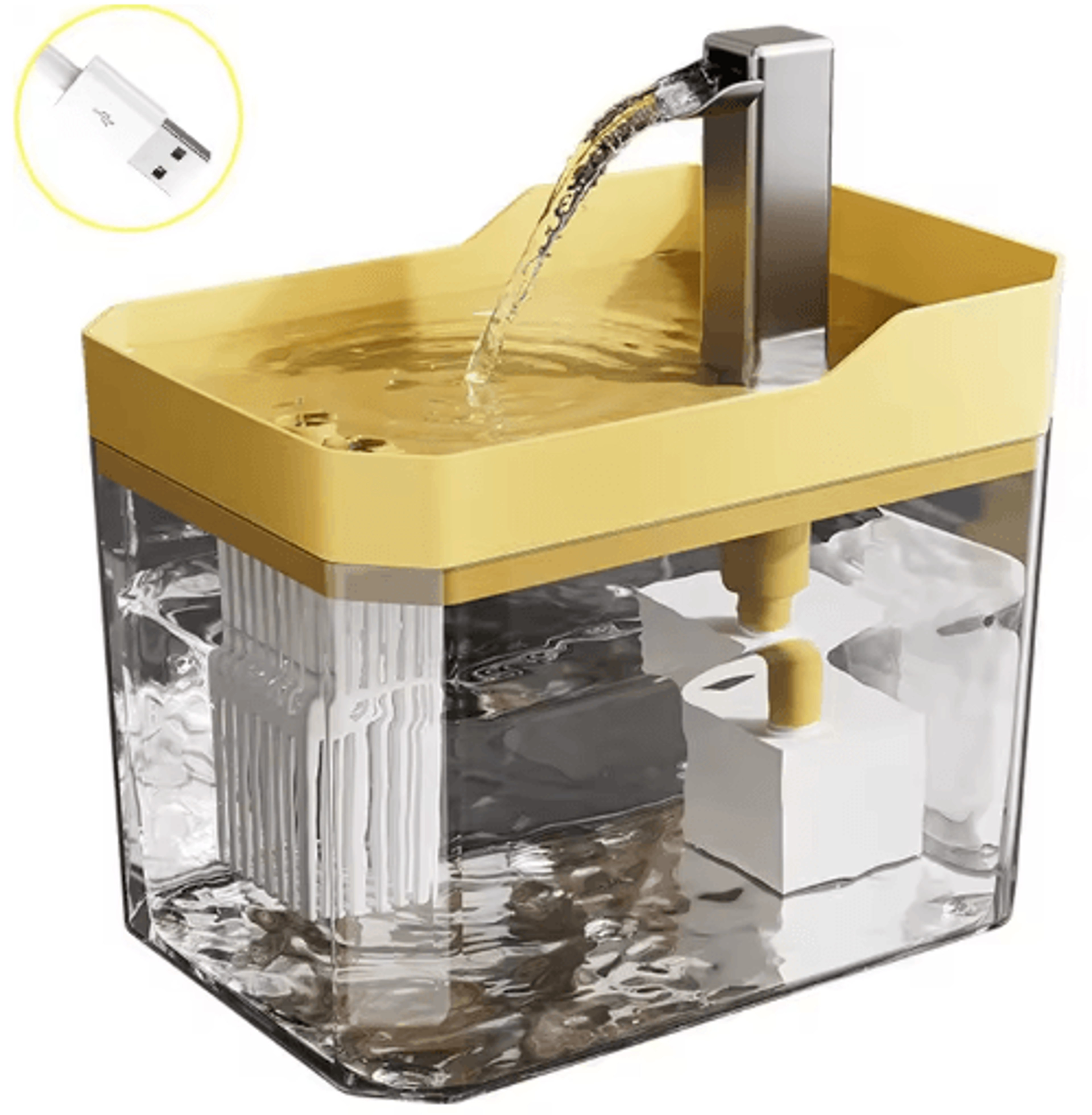 USB Cat Water Fountain  Automatic Filtered Recirculating Pet Water Dispenser 5