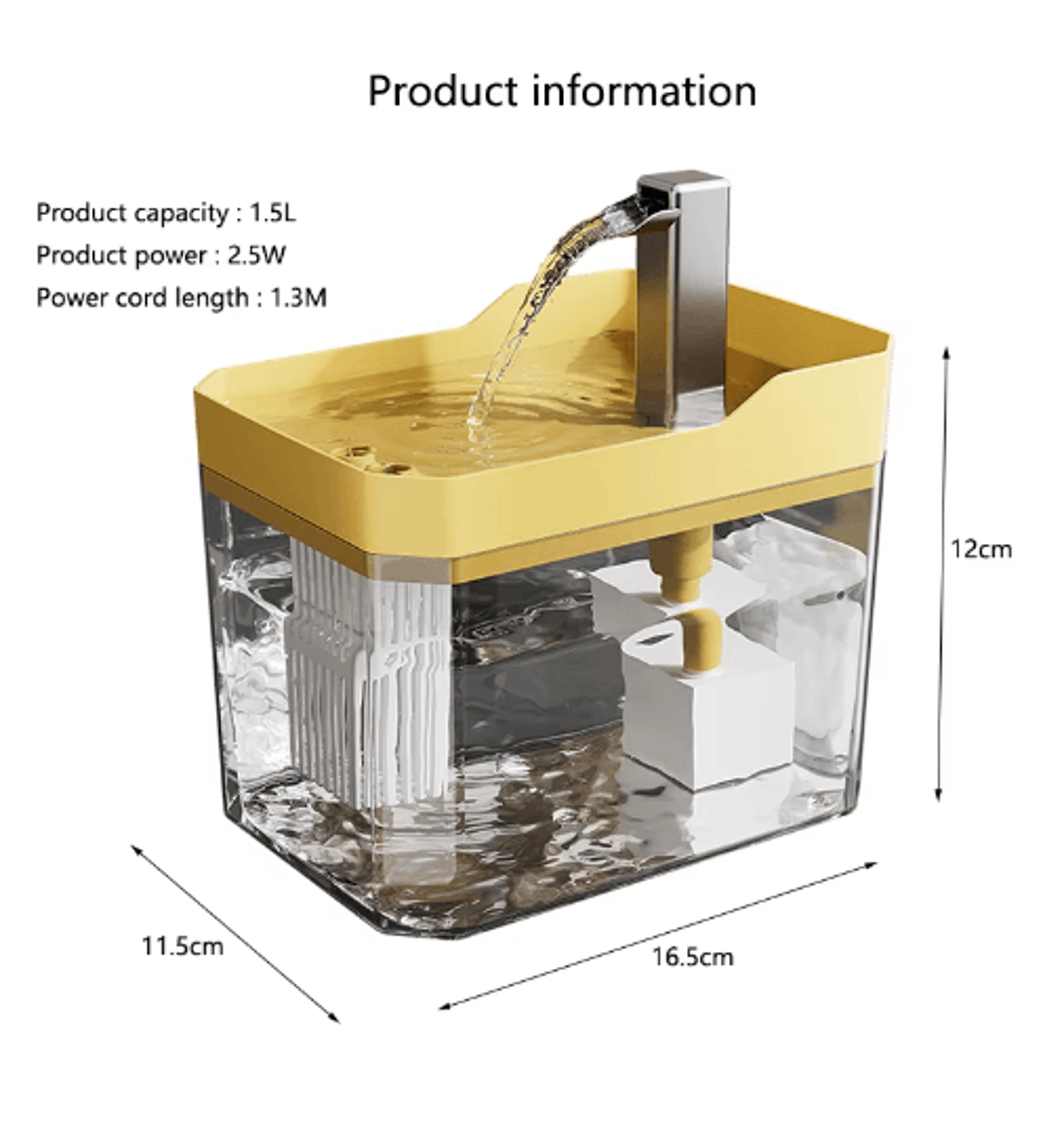 Transparent Automatic Cat Water Fountain Circulating Flowing Pet Water Dispenser 3