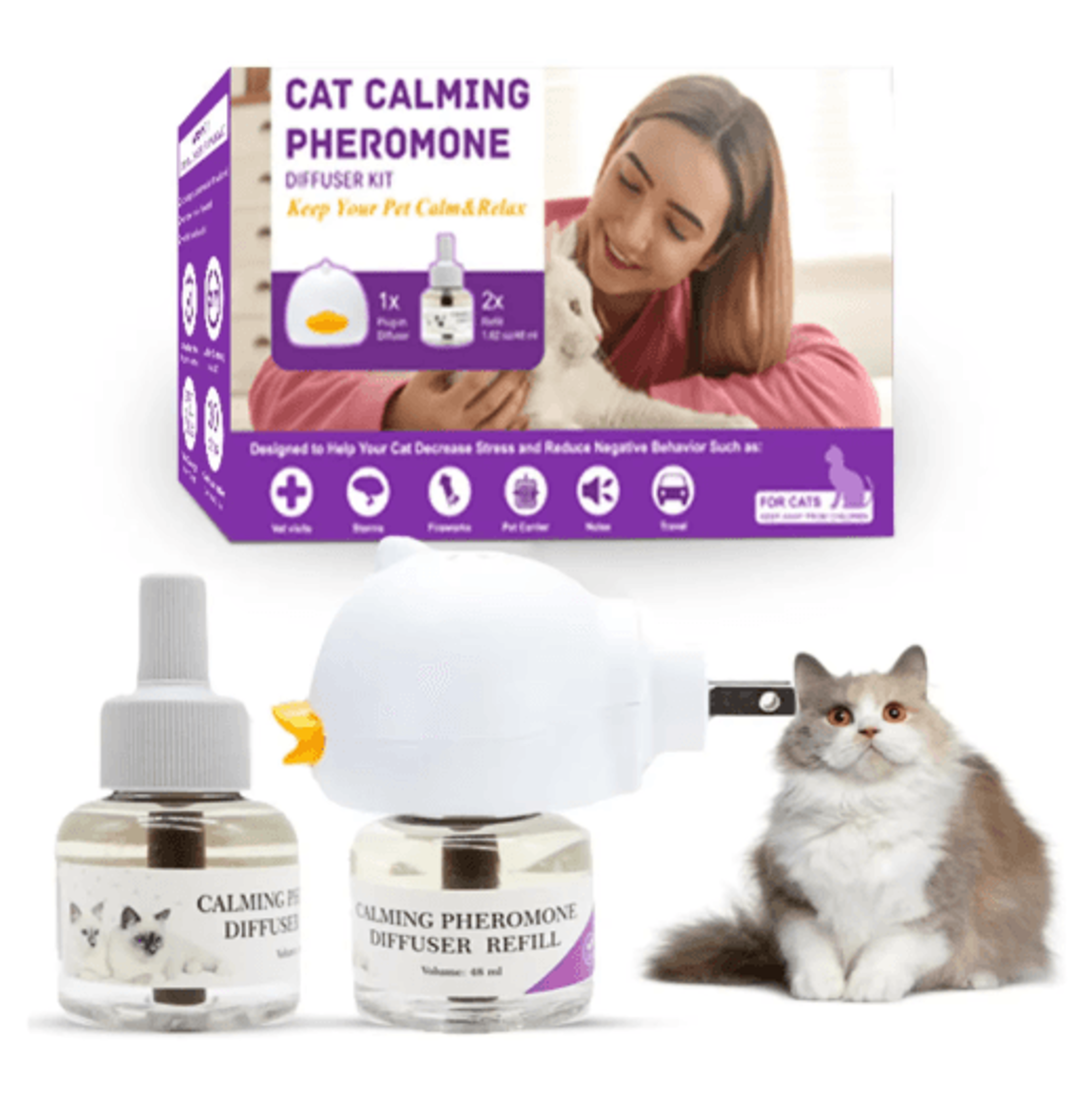 Cat Pheromone Diffuser Starter Kit 30 Day Calming PlugIn For A Relaxed Home 6