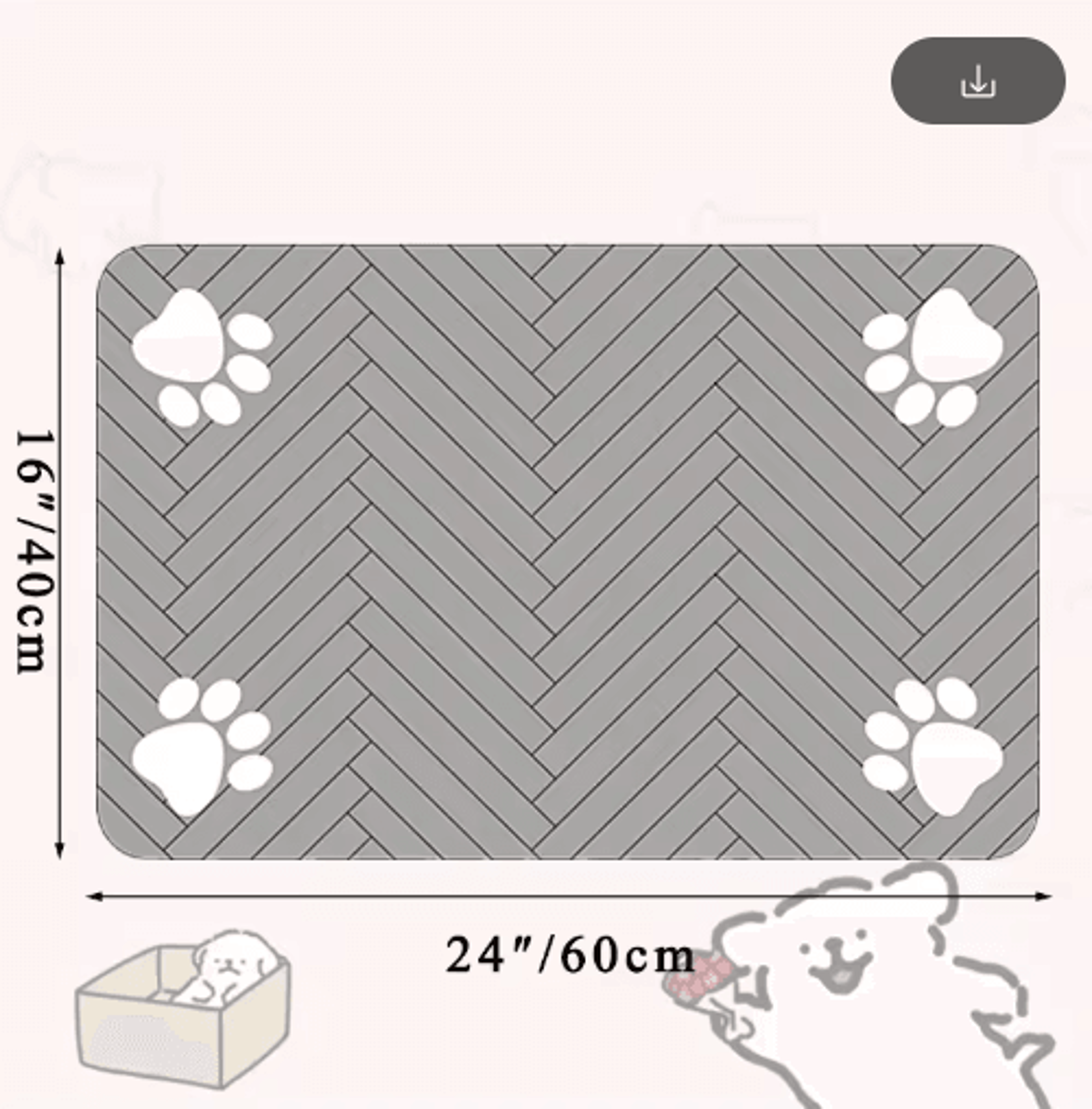 Waterproof QuickDry Pet Feeding Mat  NonSlip Placemat For Dog  Cat Bowls 2