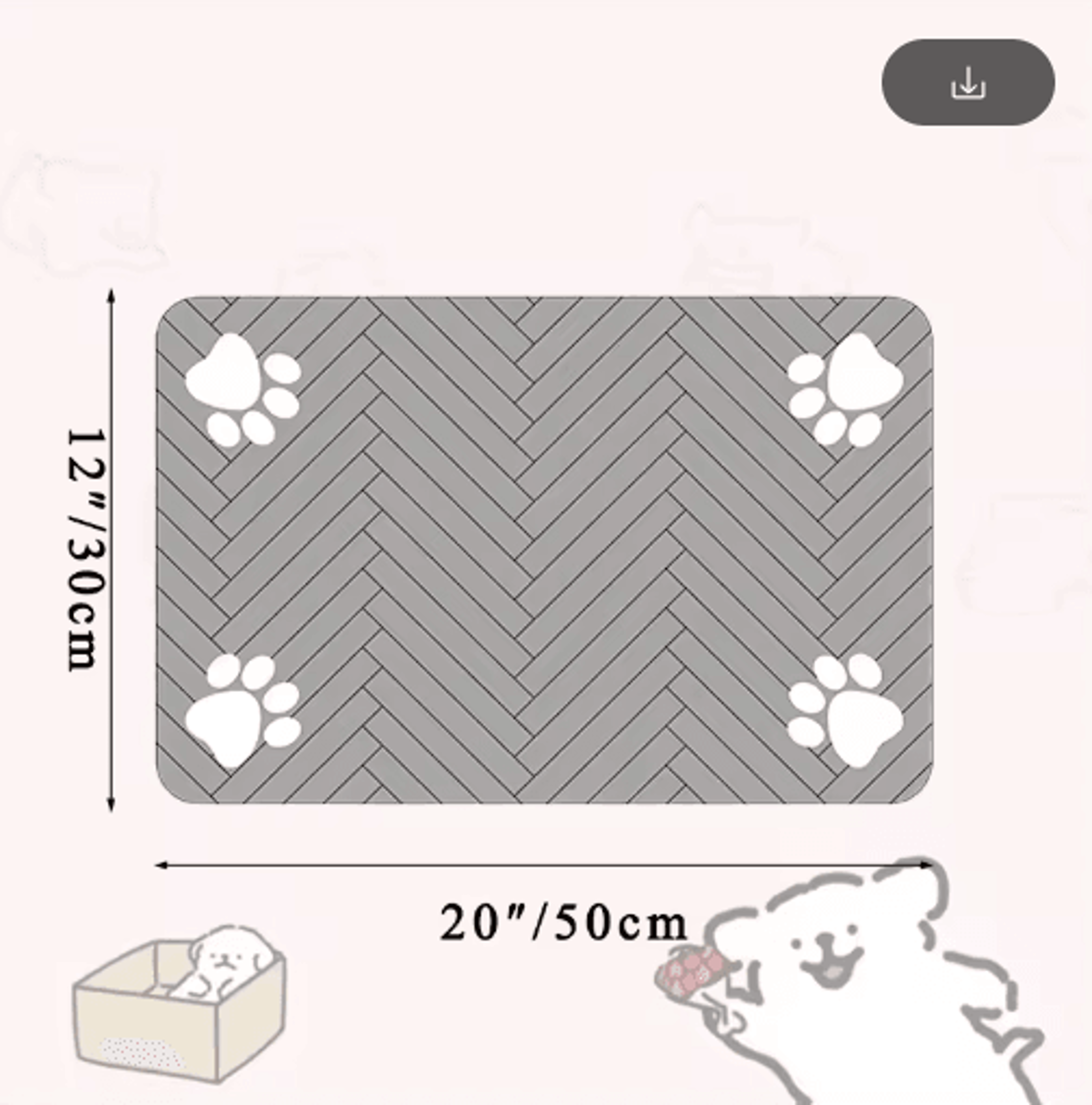 Waterproof QuickDry Pet Feeding Mat  NonSlip Placemat For Dog  Cat Bowls 8