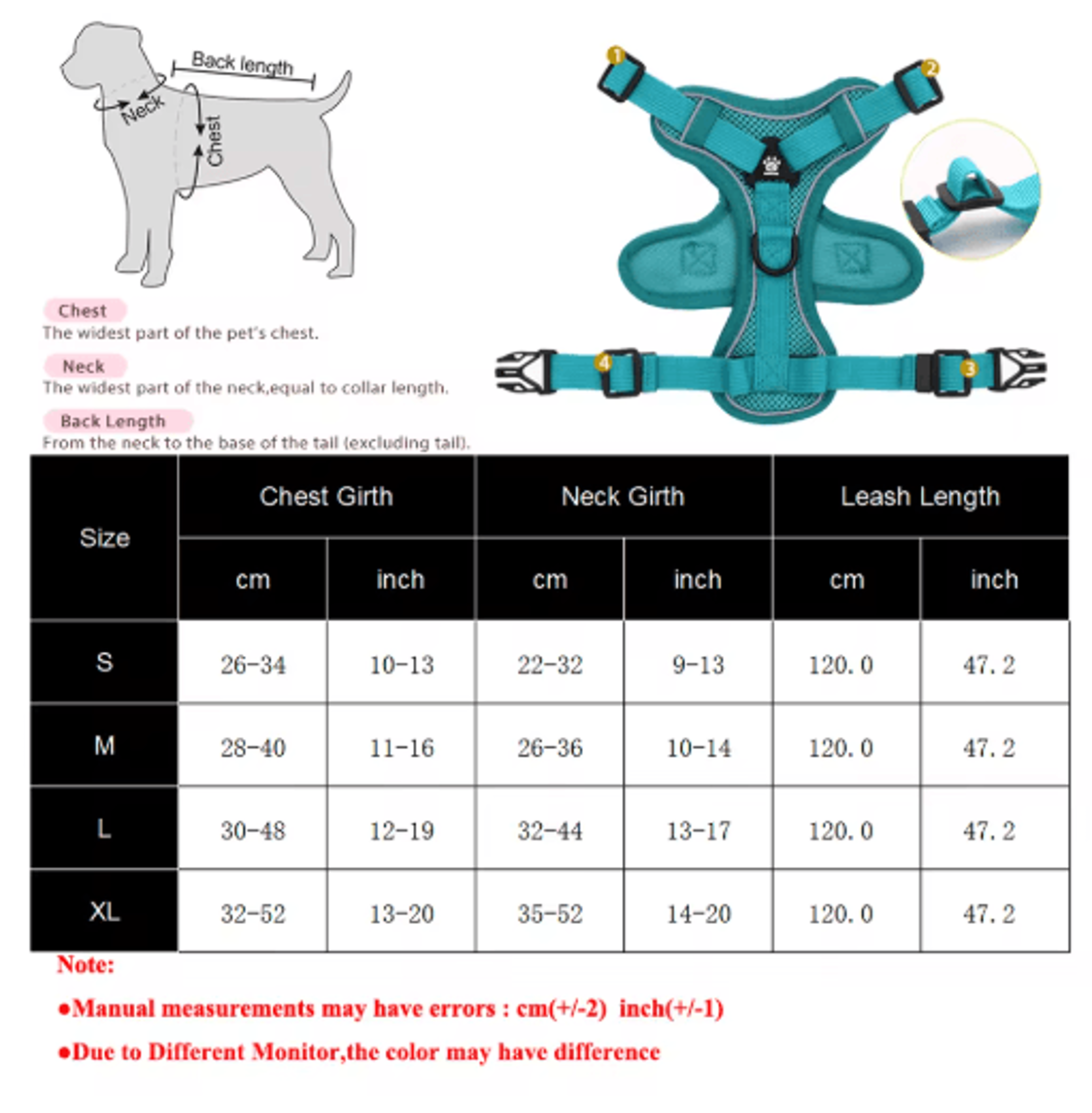 Reflective Pet Harness  Leash Set  Breathable Vest For Small  Medium Dogs And Cats 5