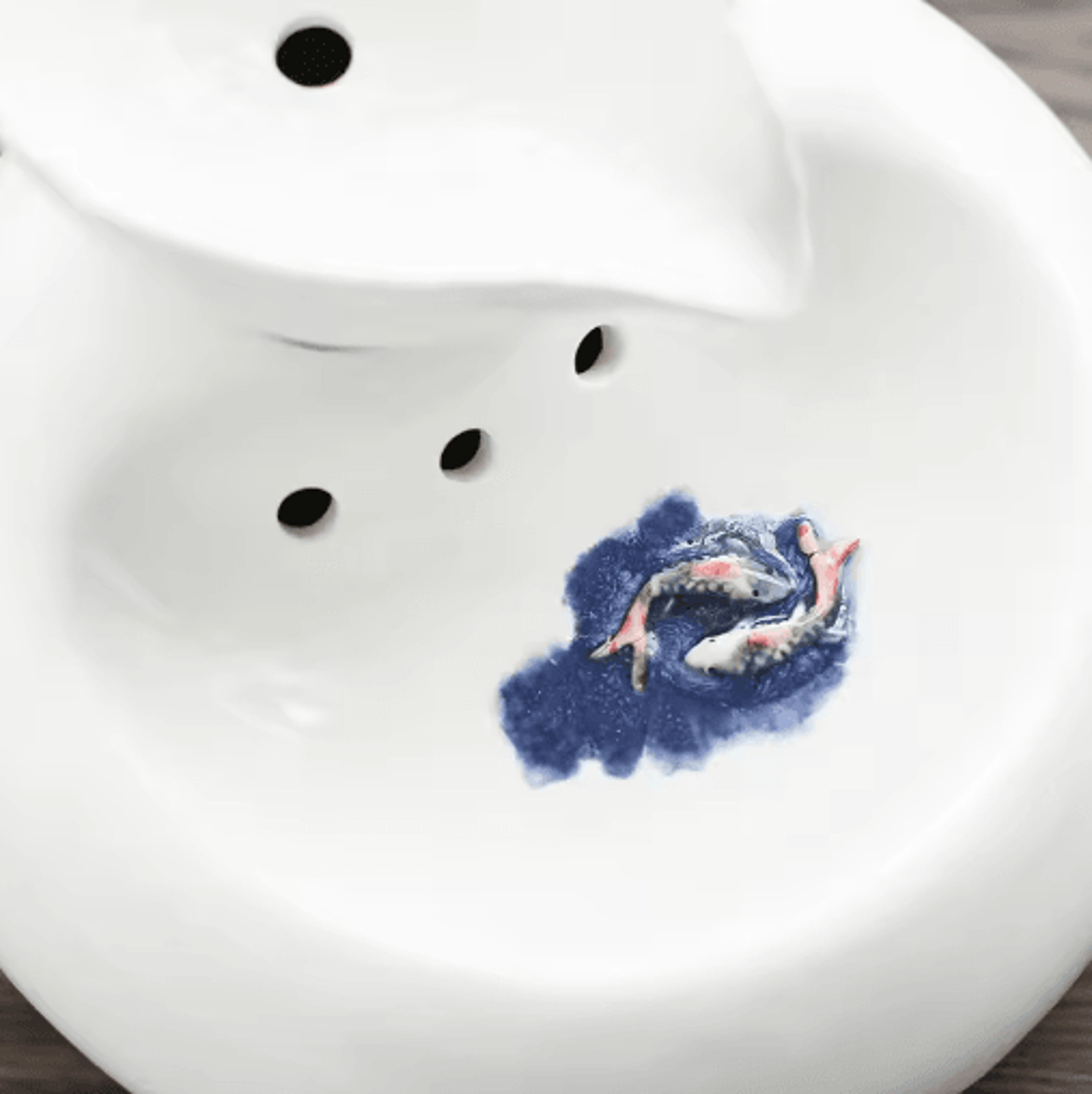 Ceramic Automatic Cat Water Fountain Leaf Design Circulating Filter Water Dispenser 4