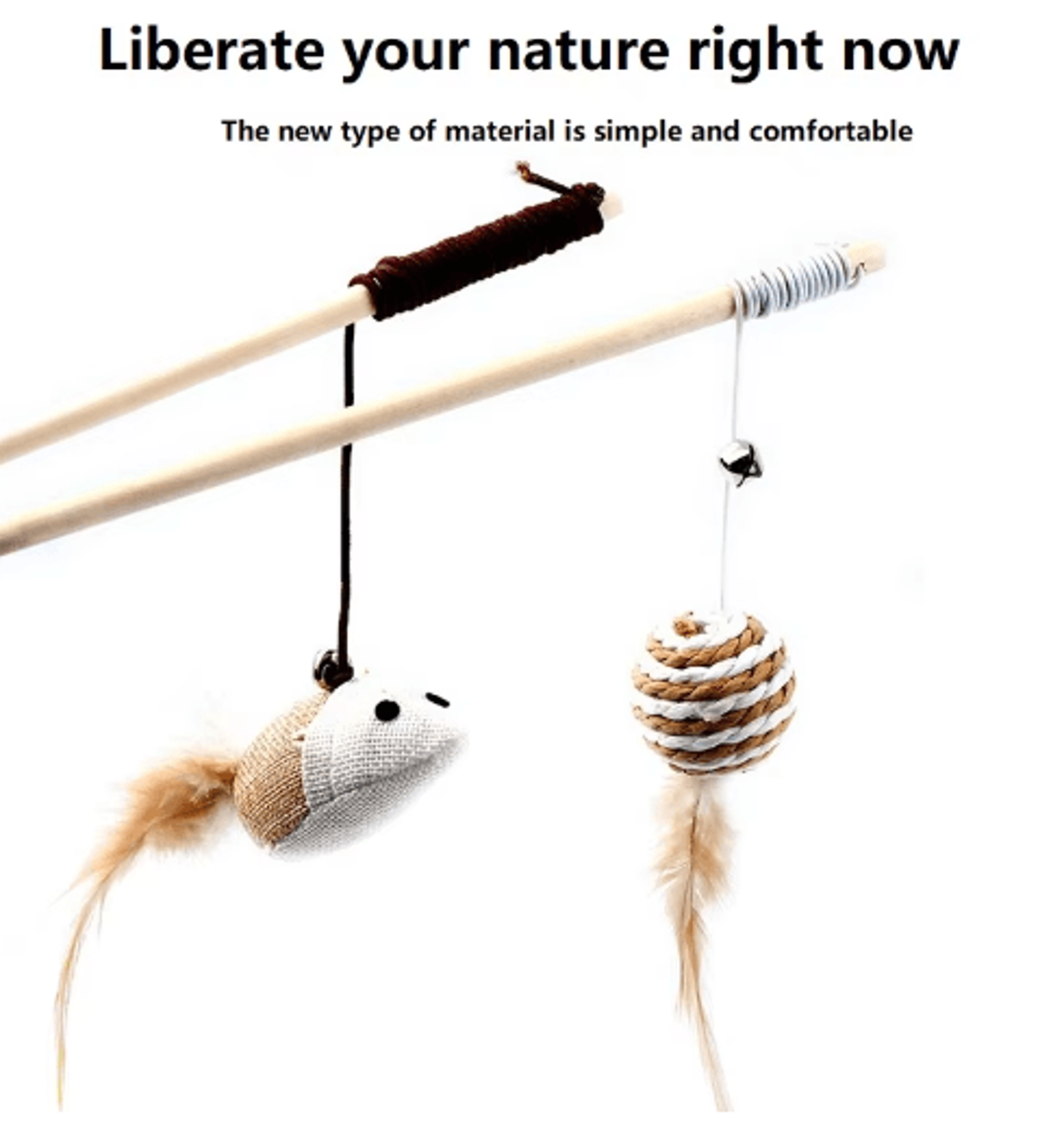 Feather BChase Interactive Cat Wand Toy With Colorful Feather Teaser 8