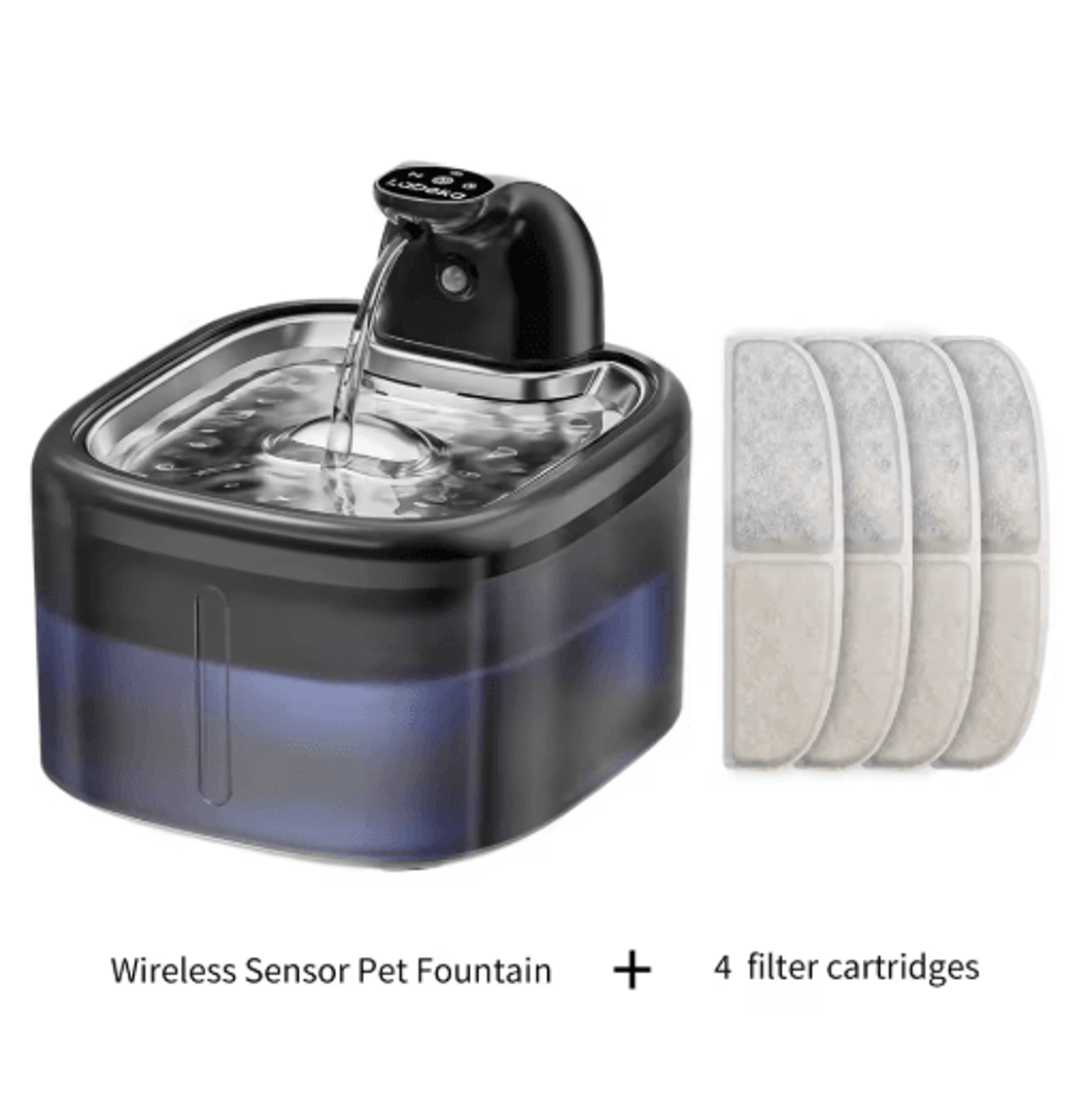 AquaSense 35L Wireless Cat Water Fountain With Motion Sensor  Stainless Steel Tray 2