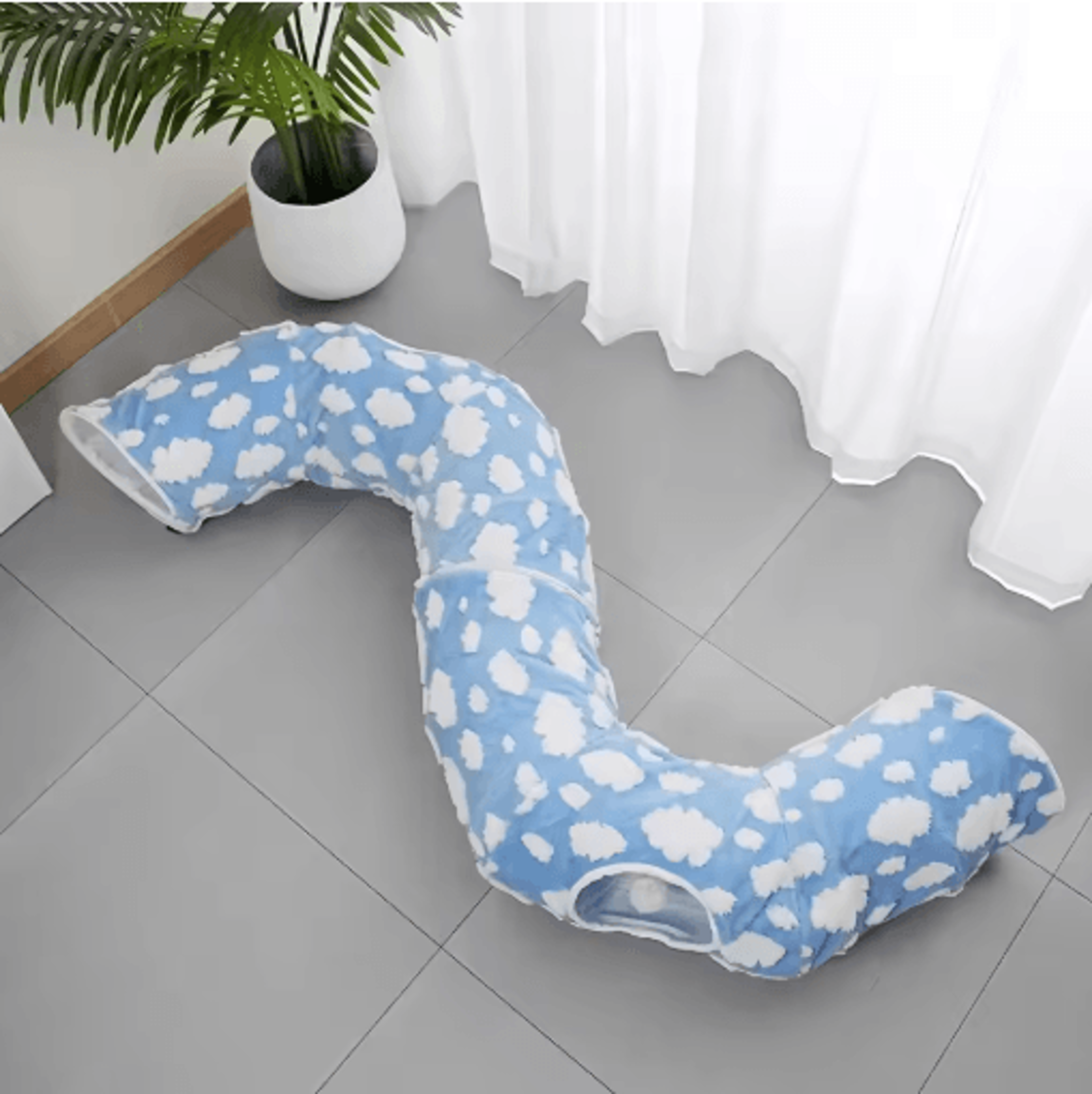 CozyTunnel Interactive Cat Tunnel Bed With Washable Cave Design 6