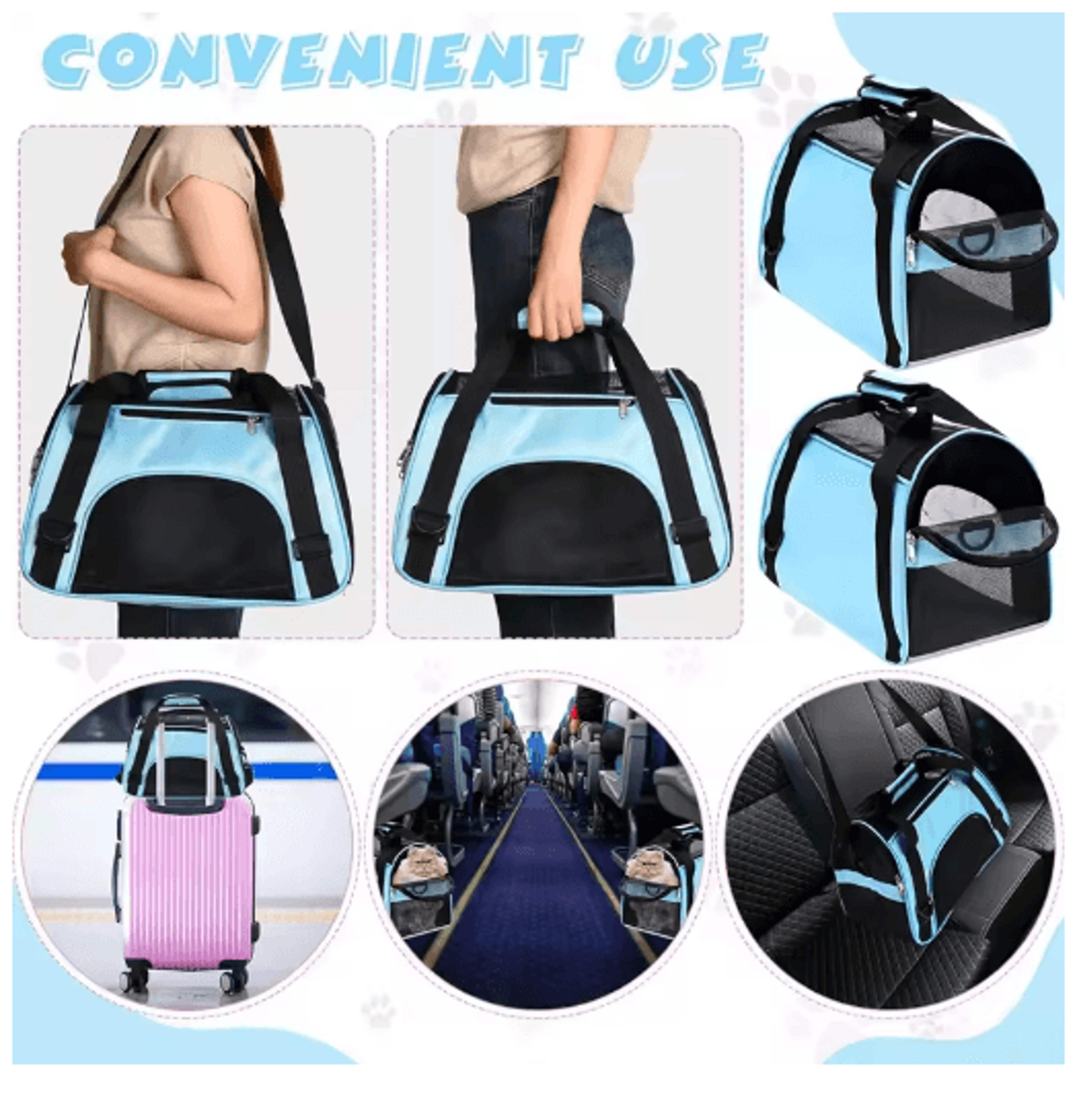 TravelEase Foldable Pet Carrier Bag For Cats  Small Dogs 10