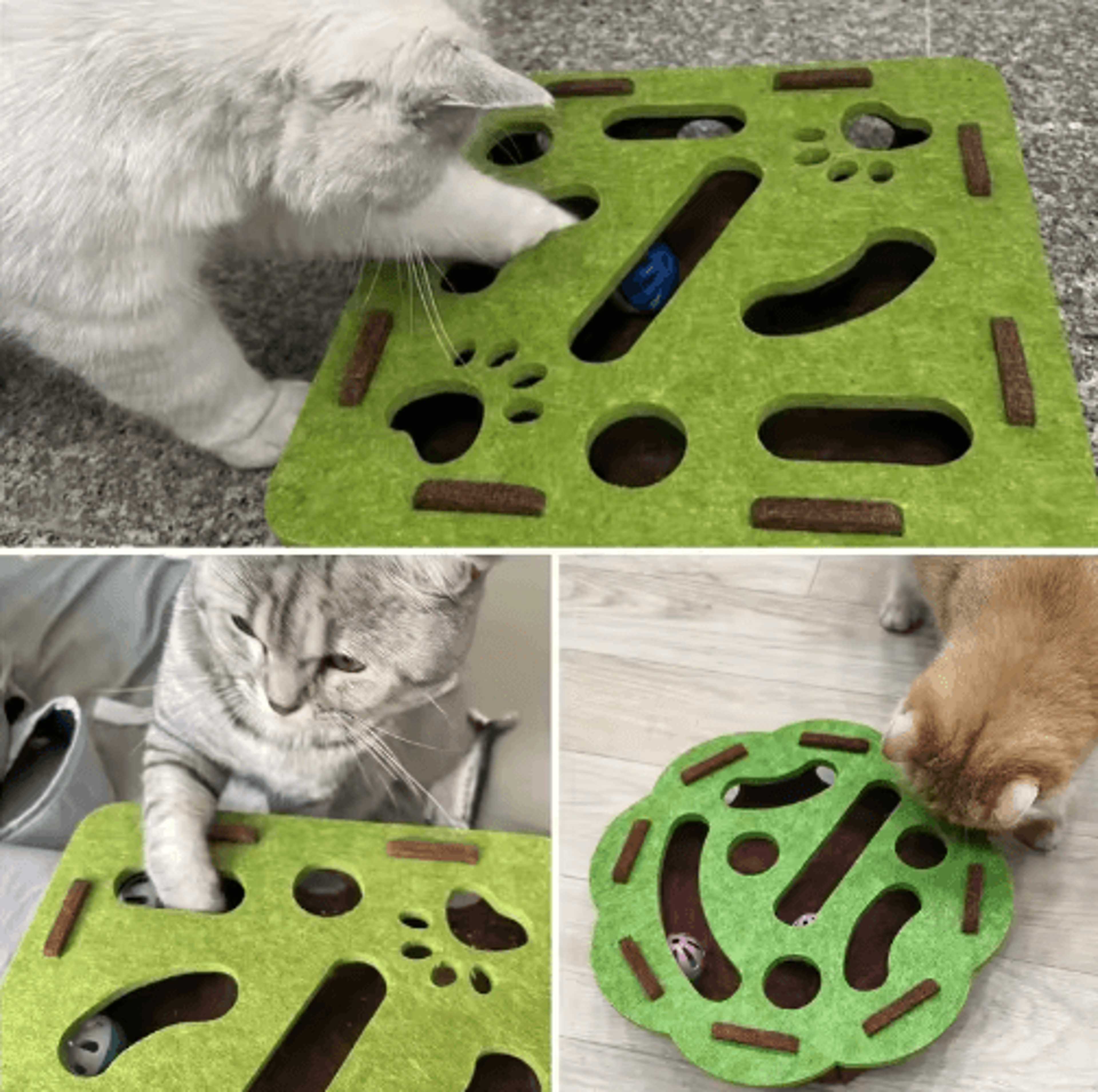 PurrMaze Interactive Felt Cat Maze Box With Bell Ball 6