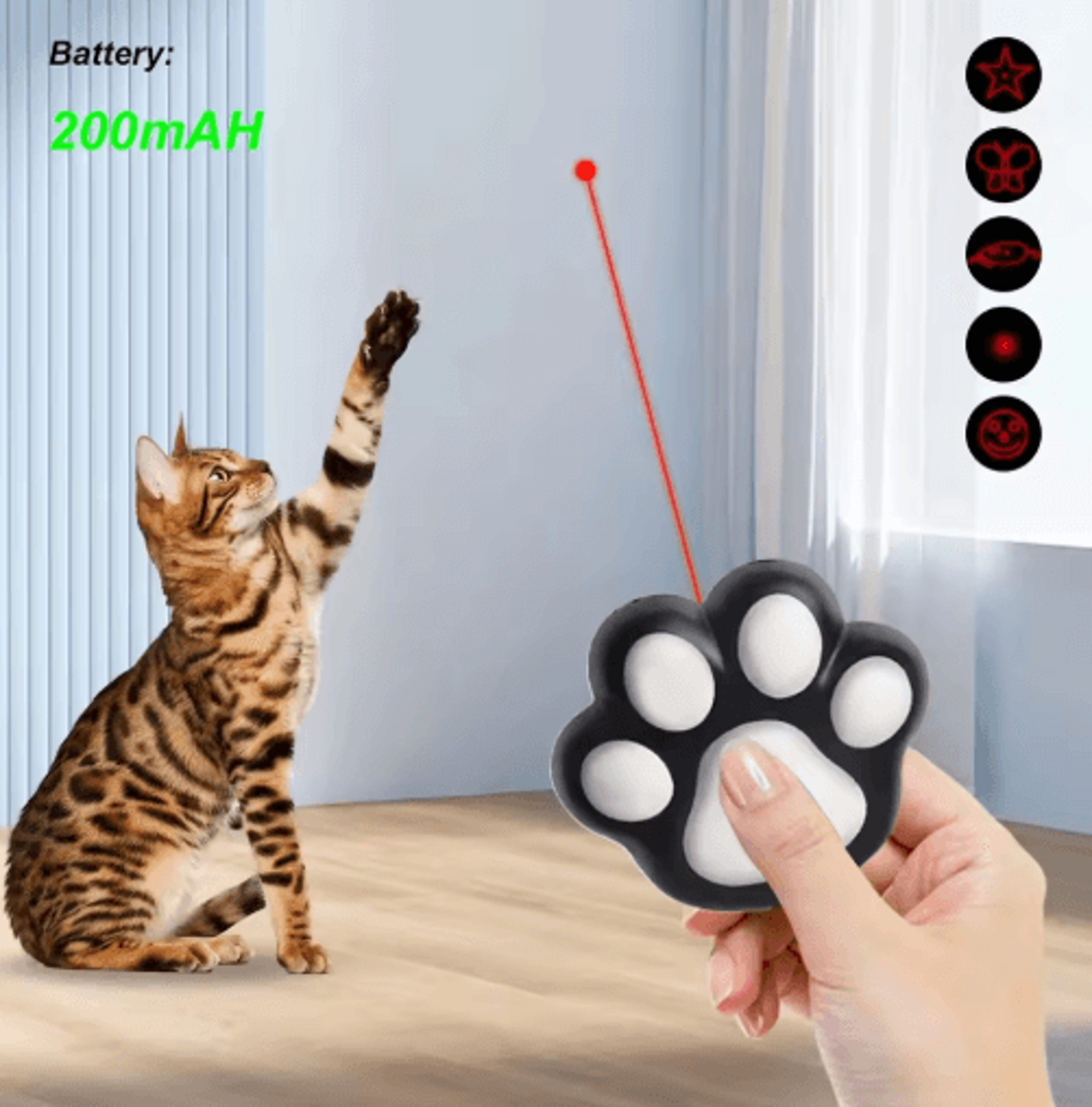 laserpounce usb rechargeable interactive cat laser toy