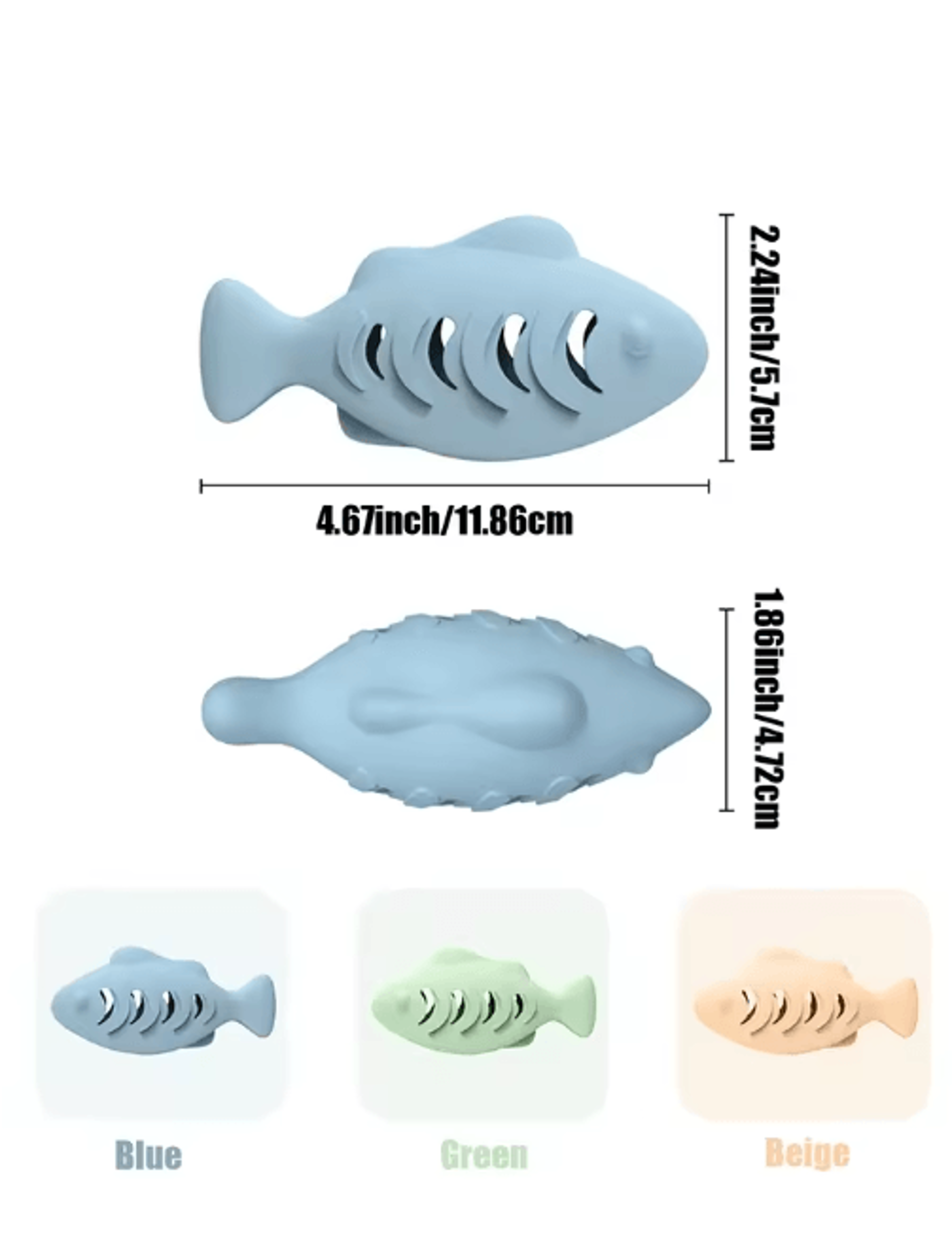 Fin Fun Fish Shaped Cat Treat Toy Interactive Dental Chew Puzzle  Snack Dispenser For Cats 7