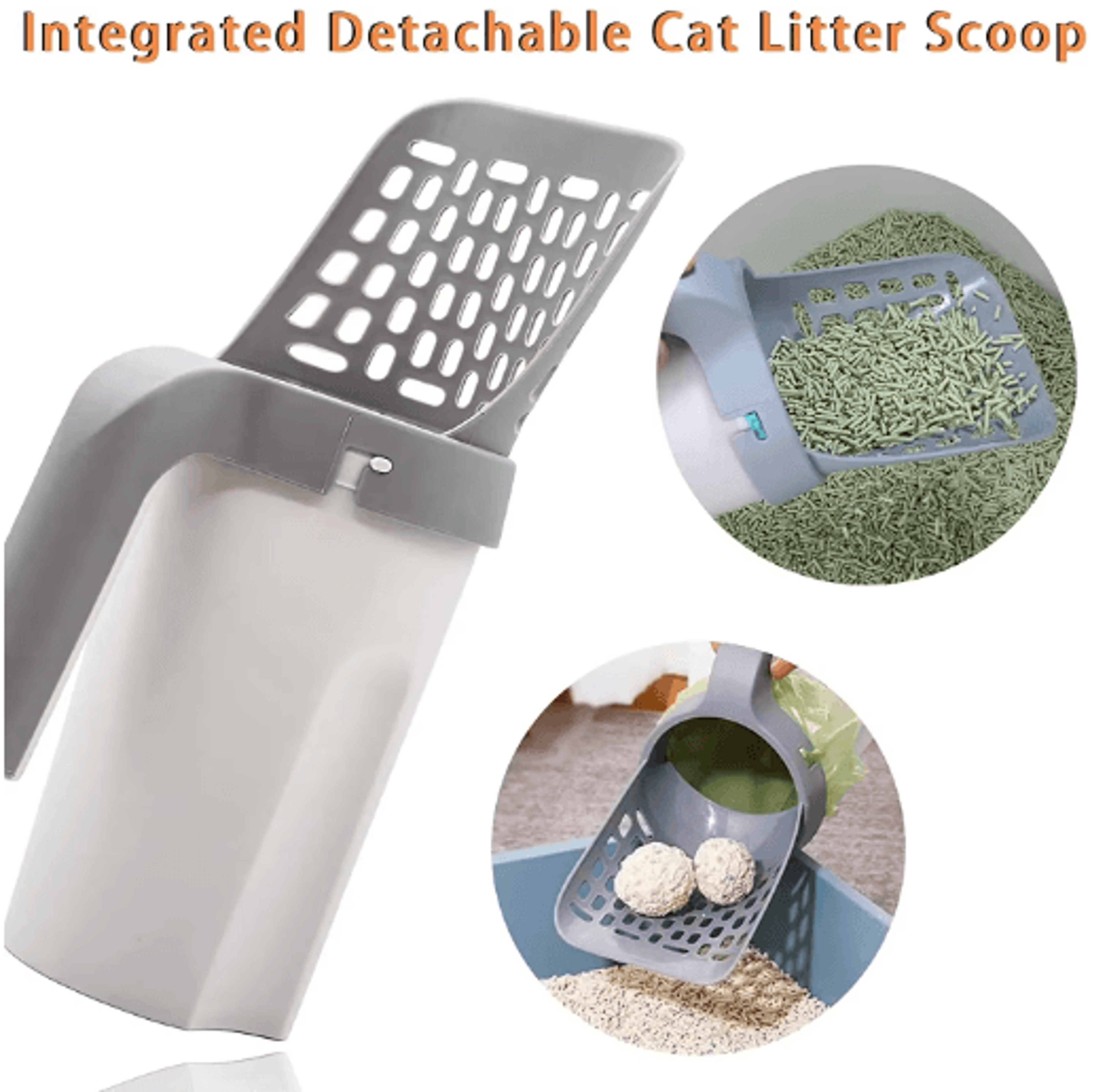 Clean Pouch Cat Litter Scoop Set SelfCleaning Litter Shovel With Waste Bag Dispense 8