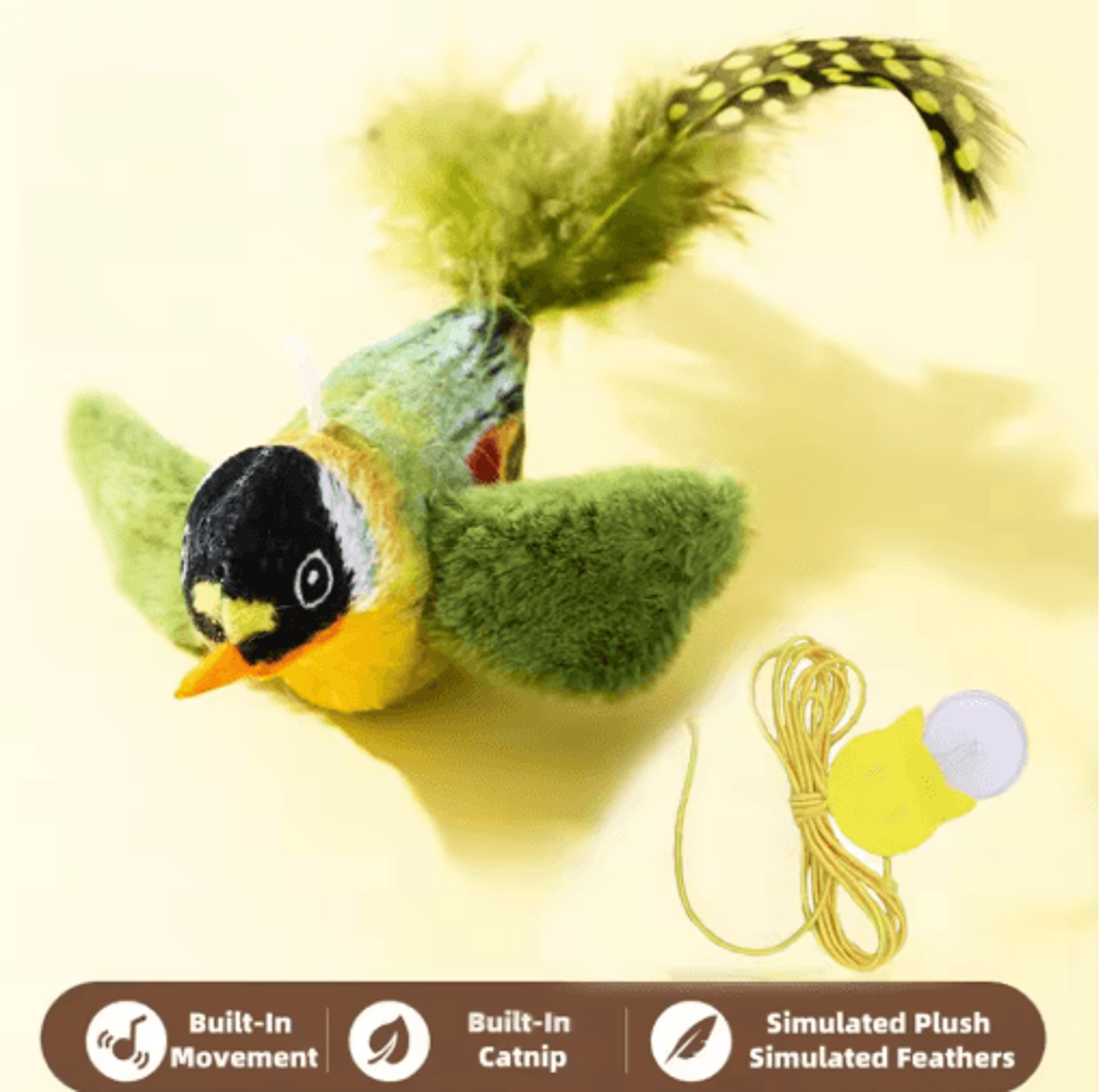 Interactive Chirping Bird Cat Toy With Catnip For Indoor Cats 2