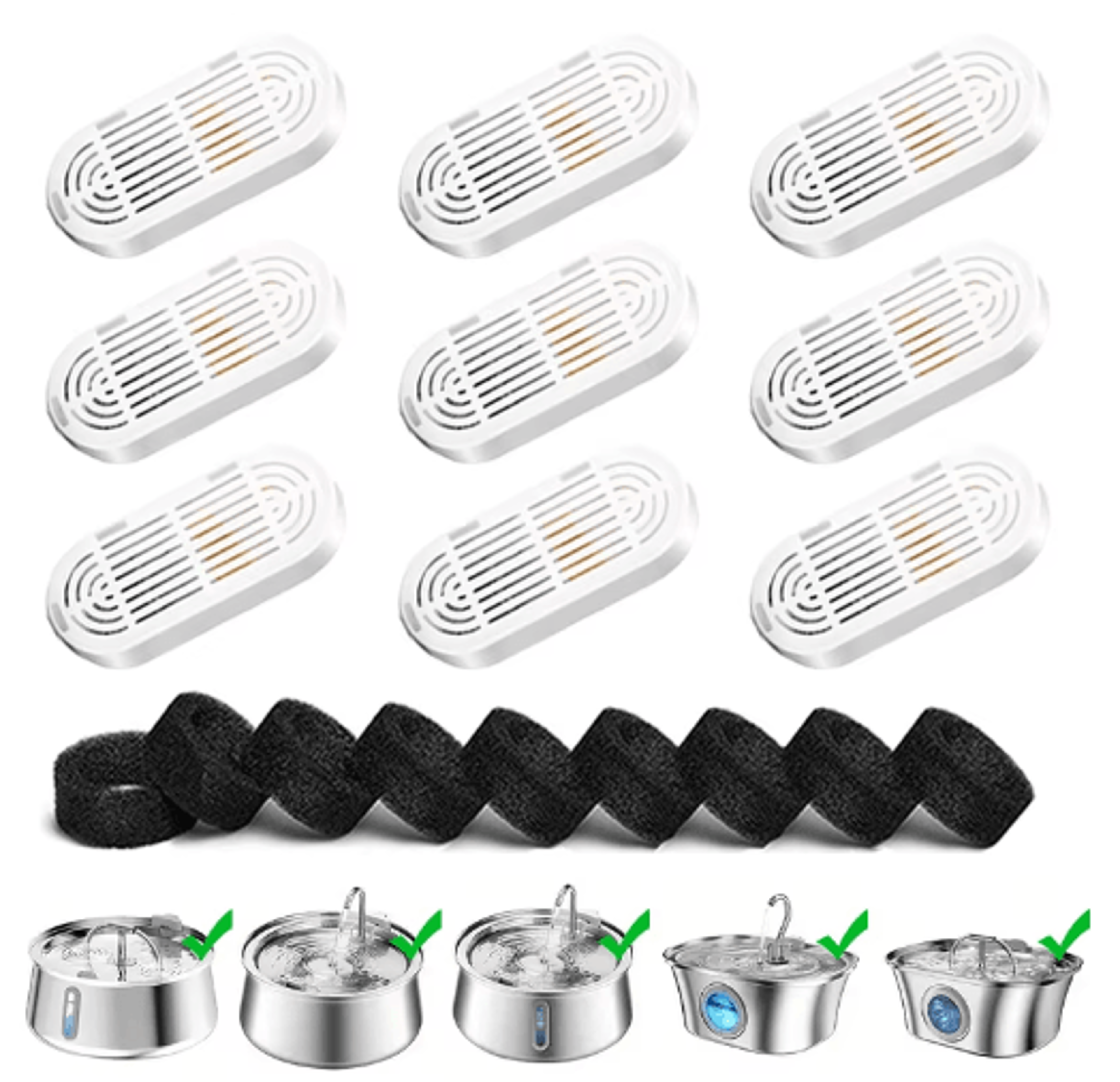premium activated carbon replacement filters for pet water fountains