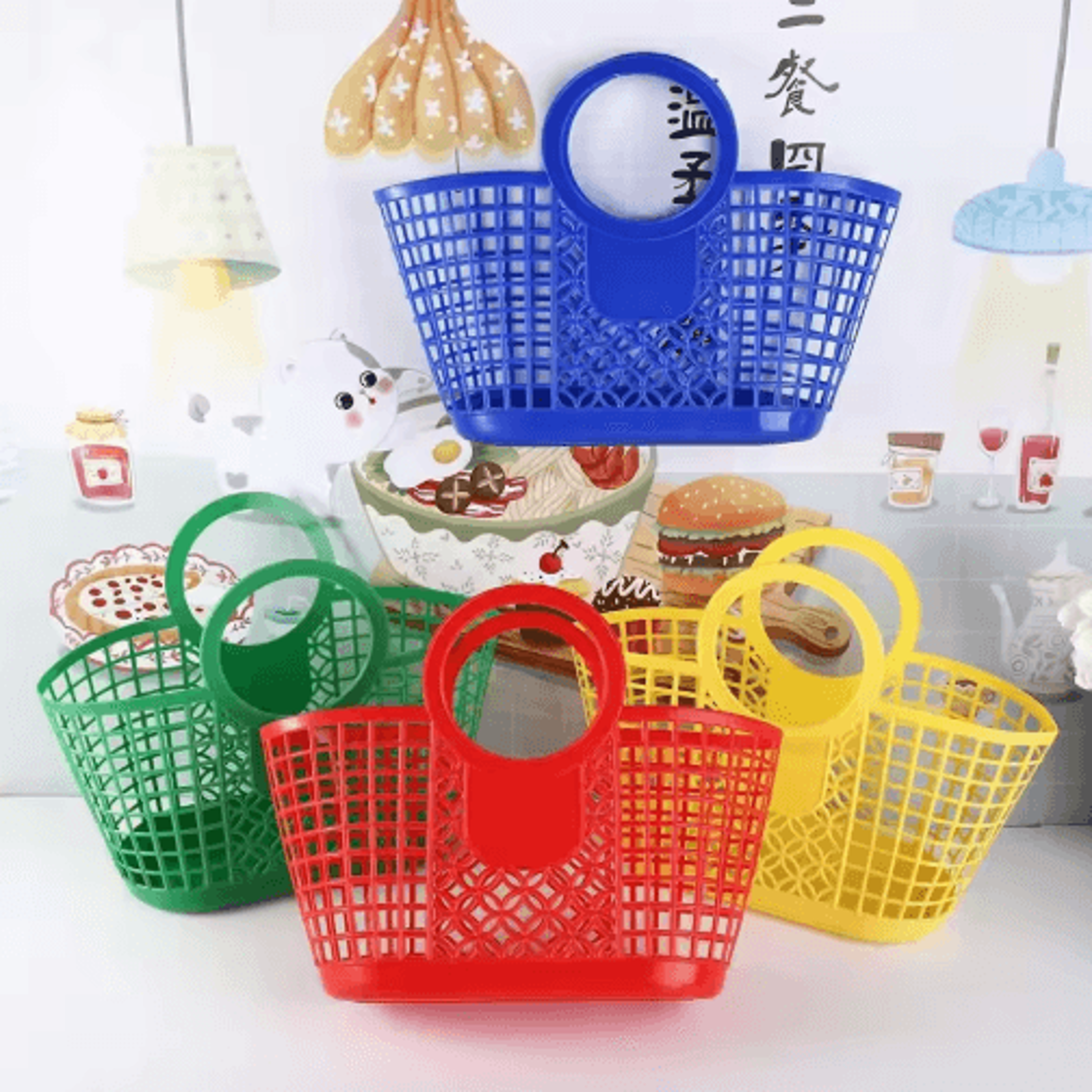 portable hollow storage basket for fruits, vegetables, toys & household organization