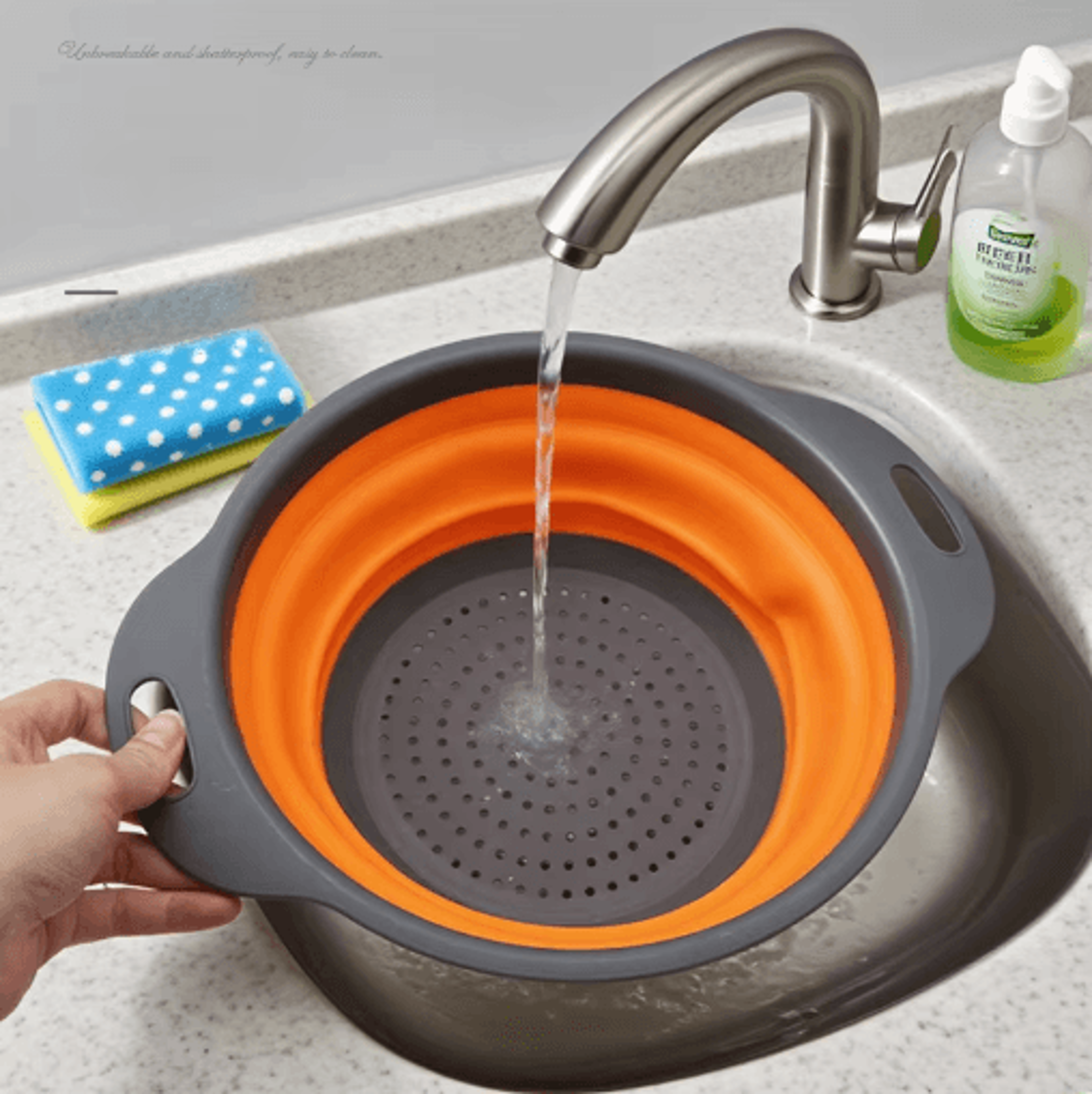 Foldable Drain Basket MultiFunctional Kitchen Colander For Fruits Vegetables  Rice 8