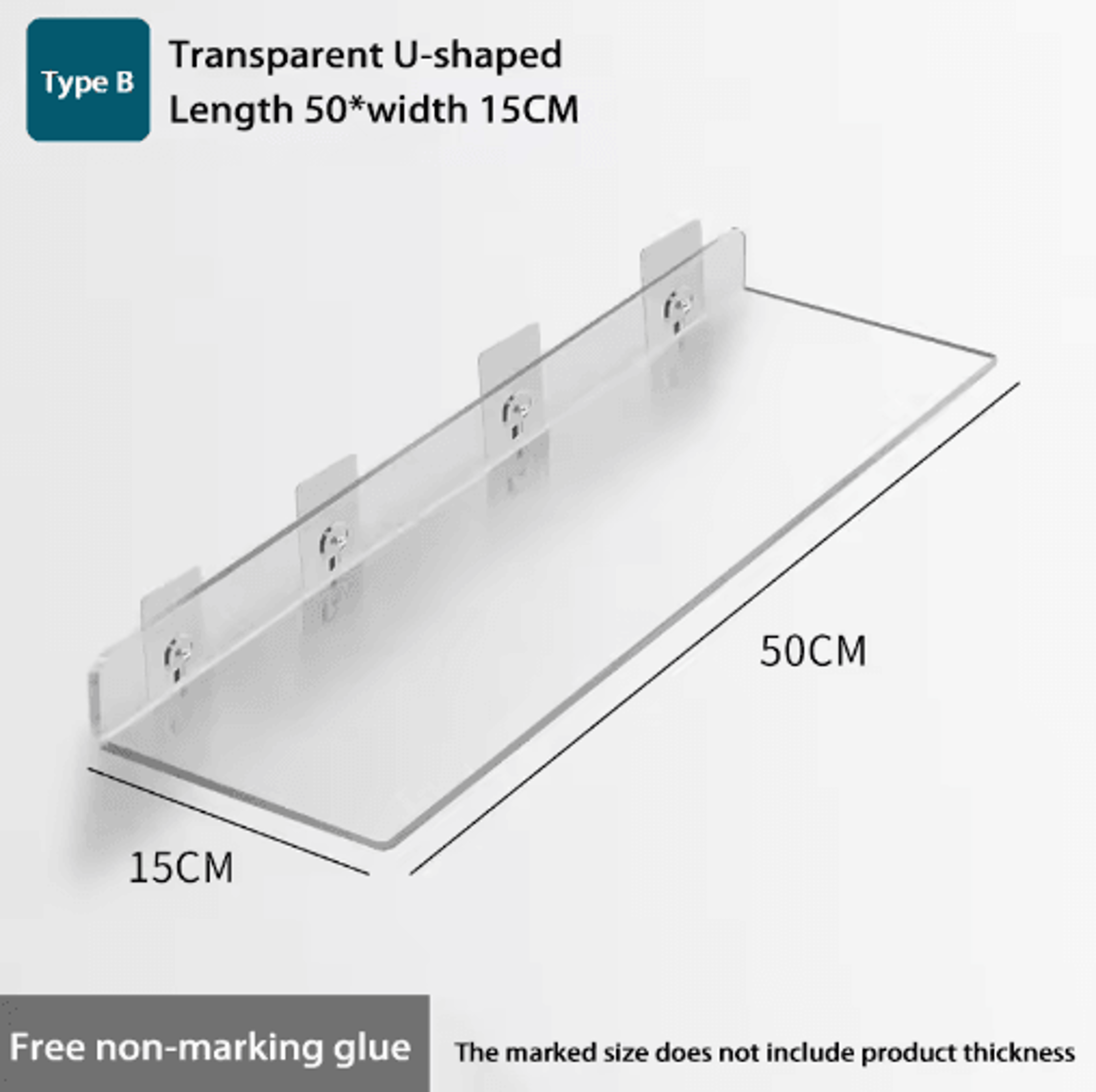 self-adhesive wall mounted storage shelf – removable bathroom & kitchen organizer rack