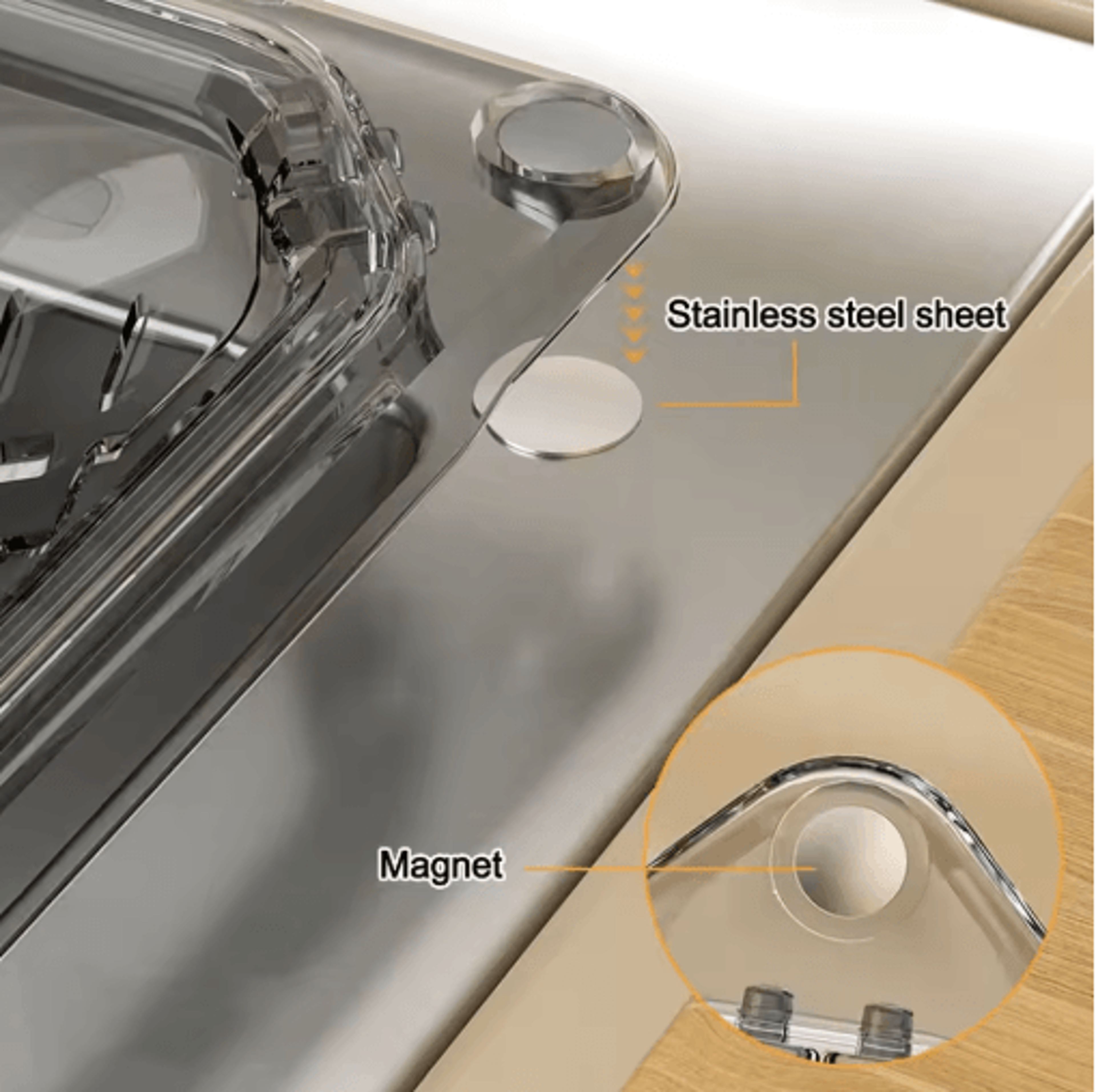 AntiLeak Kitchen Sink Drain Strainer  Detachable Drain Basket Filter With Magnetic Bottom Cover 6
