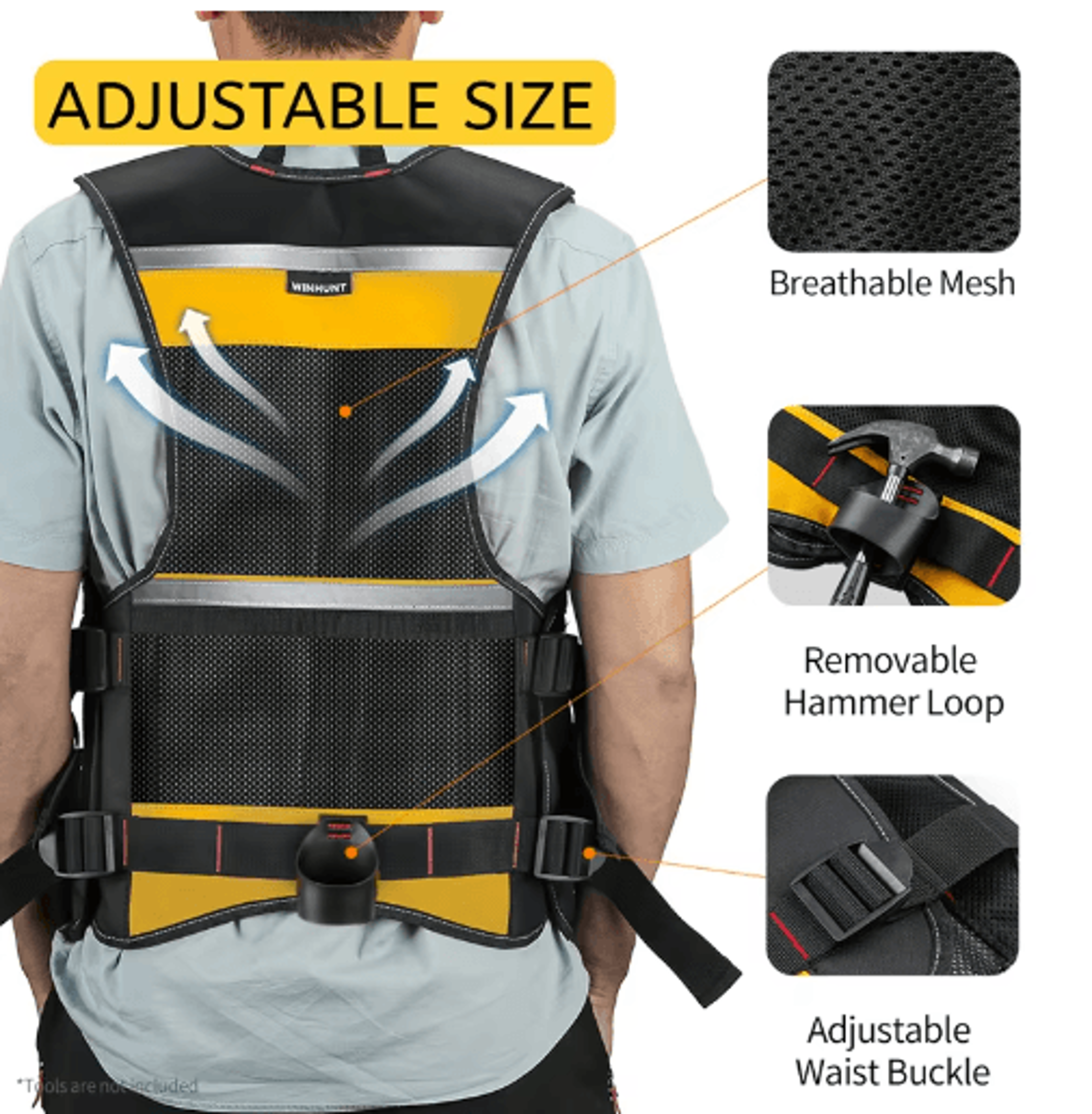 Adjustable MultiPocket Tool Vest  Handyman Tool Storage Bag For Workshops Gardening  Repairs 2