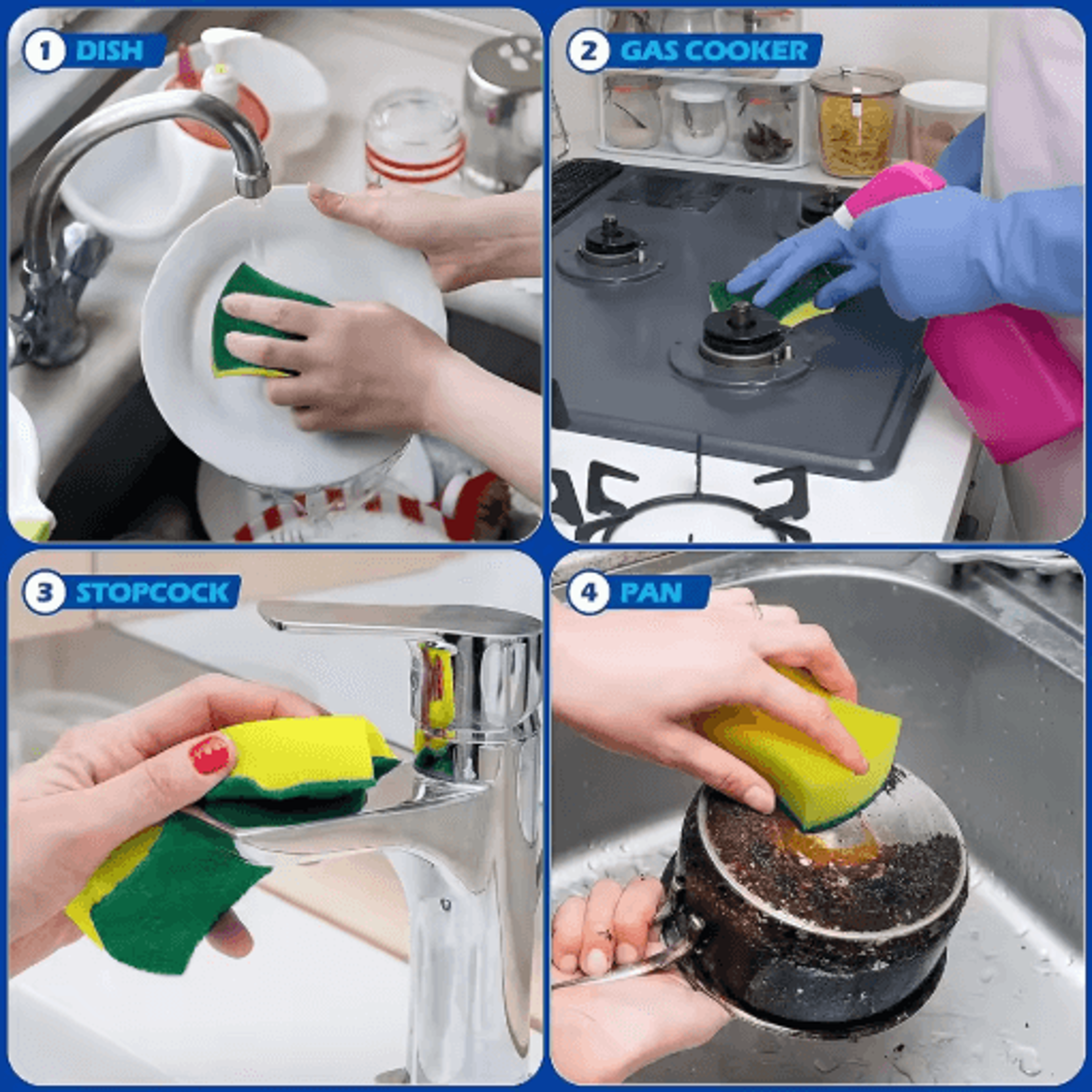 Soft Absorbent Dishwashing Sponges Kitchen Scrub Sponge  Scouring Pads For Pots Pans  Household Cle 7