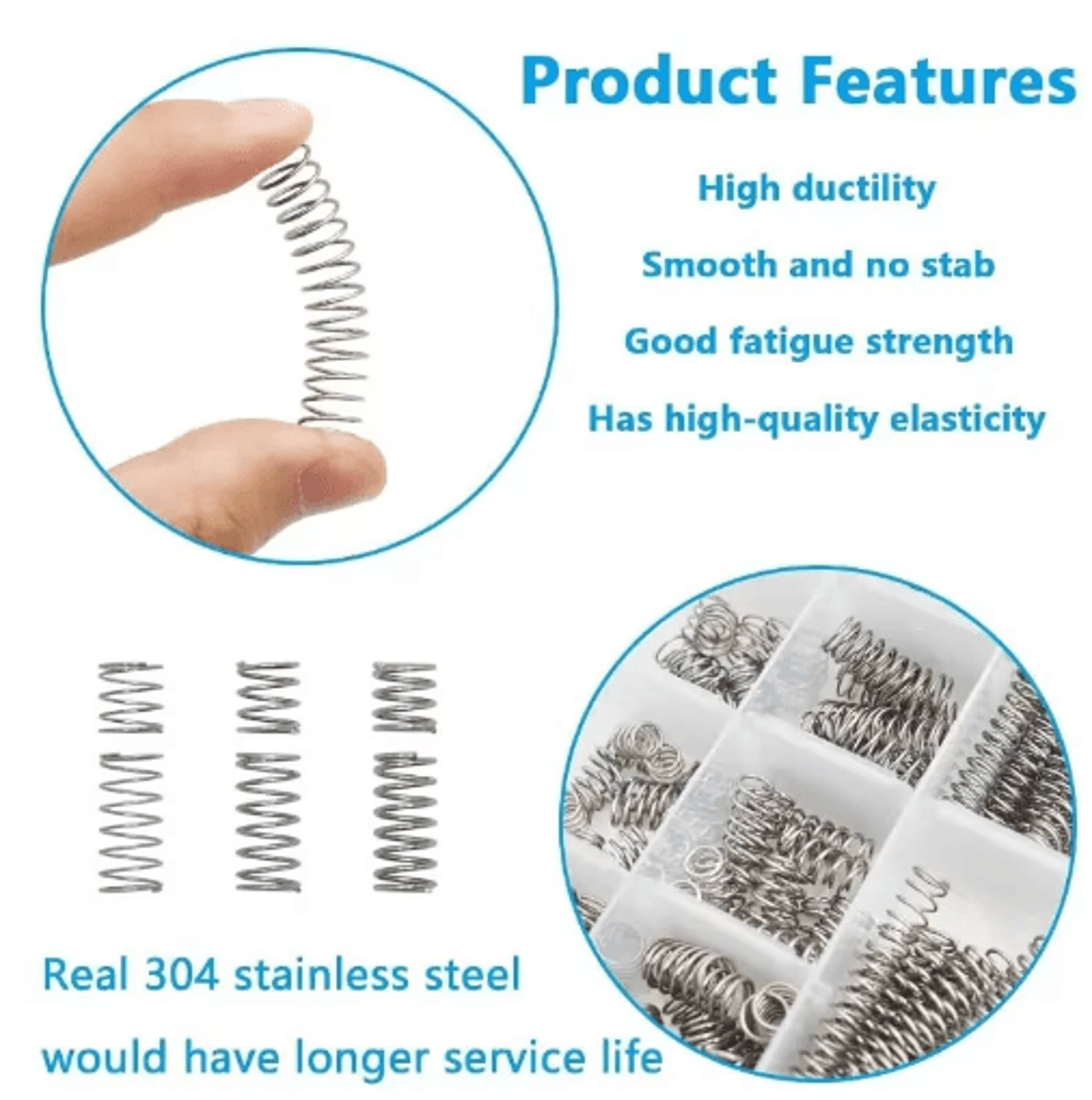 304 Stainless Steel Compression Spring Assortment Kit  15 Sizes Spring Set For DIY  Mechanical Repa 3