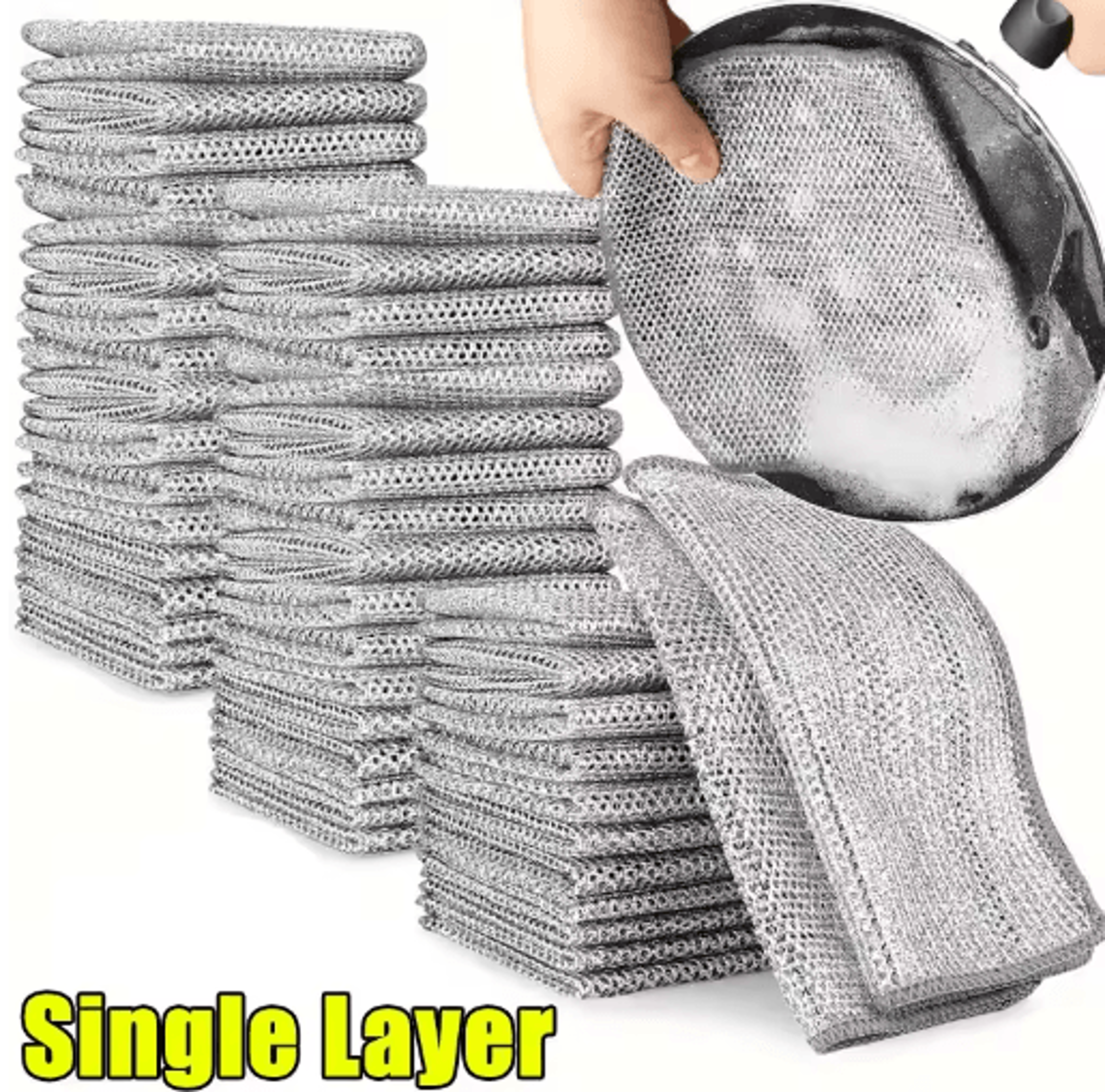 Magic DoubleSided Wire Dishwashing Cloth  Thickened NonScratch Kitchen Cleaning Rag For Pots Pans   2