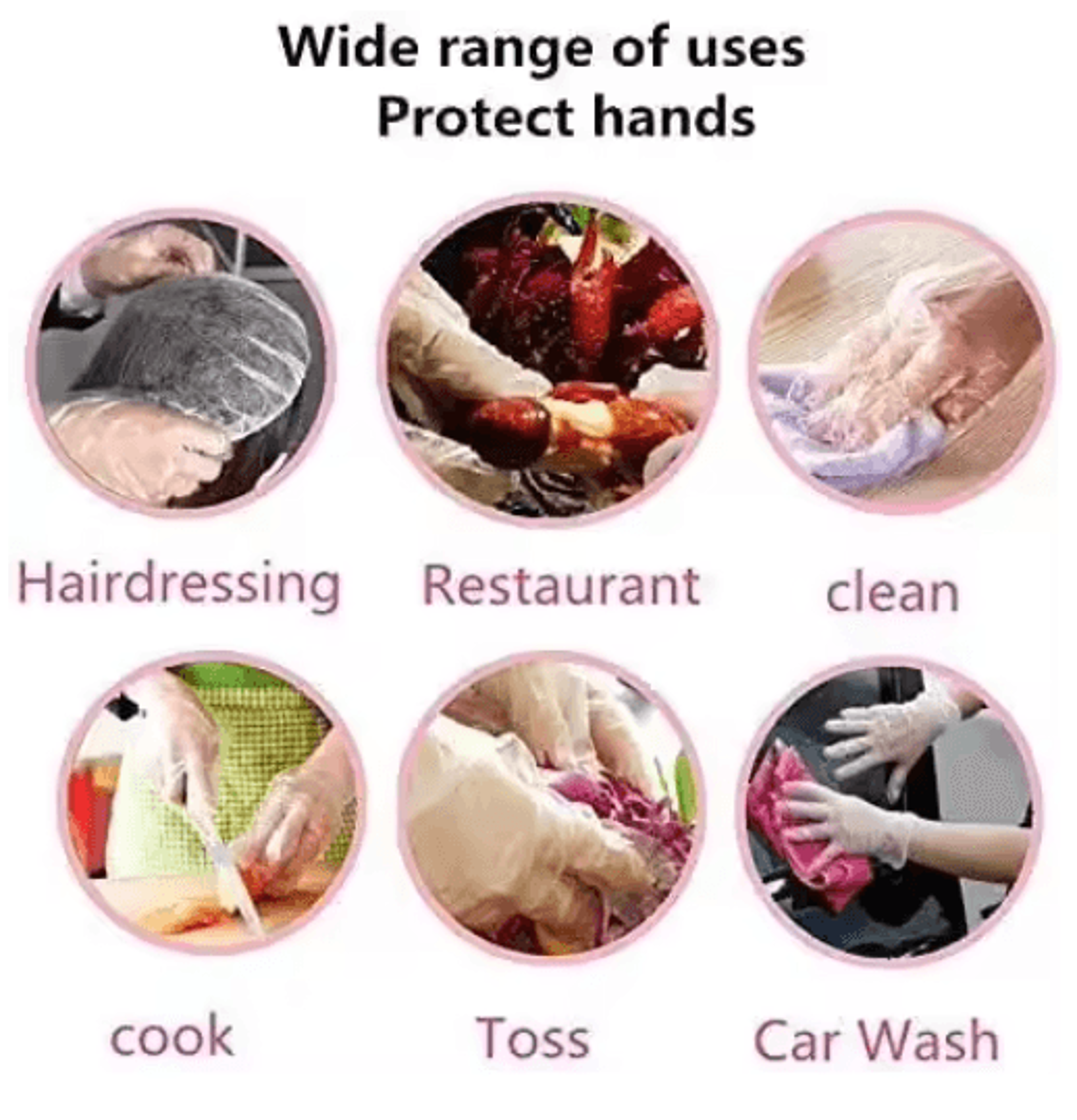 Transparent Disposable Plastic Gloves  Waterproof Food Handling Gloves For Kitchen BBQ  Restaurant  2