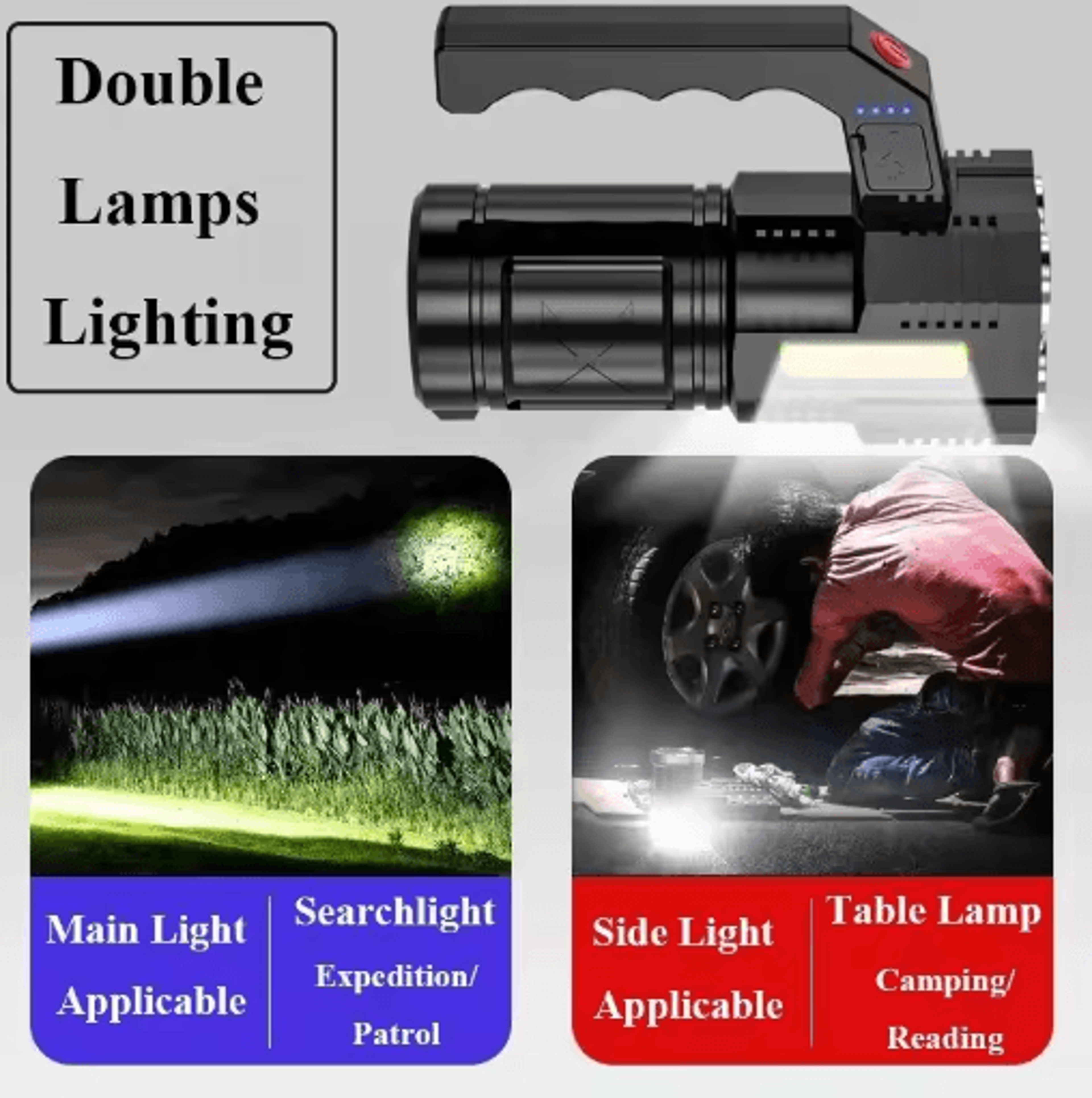 High Power USB Rechargeable LED Flashlight  QuadCore Ultra Bright Tactical Torch For Camping  Emerg 4