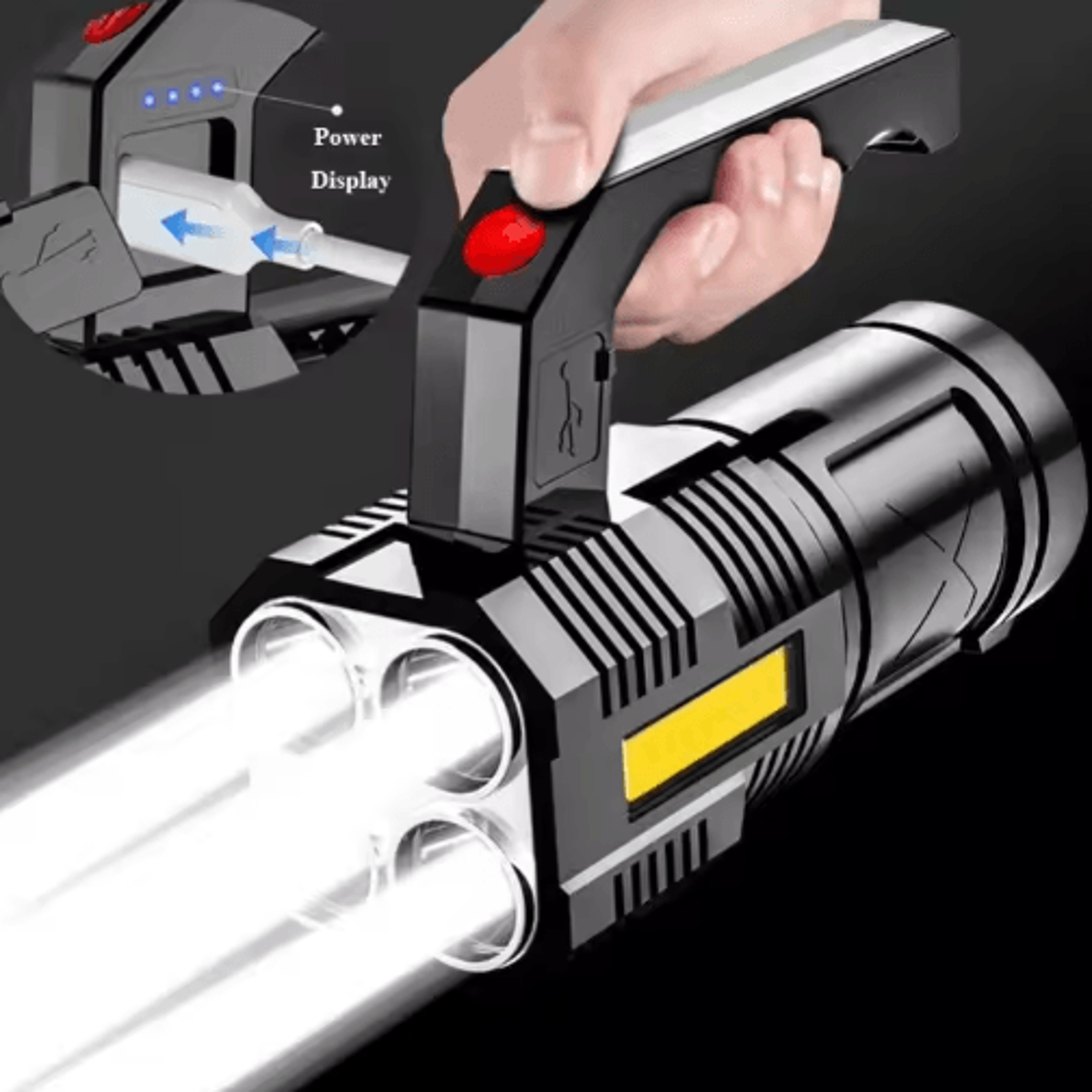 High Power USB Rechargeable LED Flashlight  QuadCore Ultra Bright Tactical Torch For Camping  Emerg 6