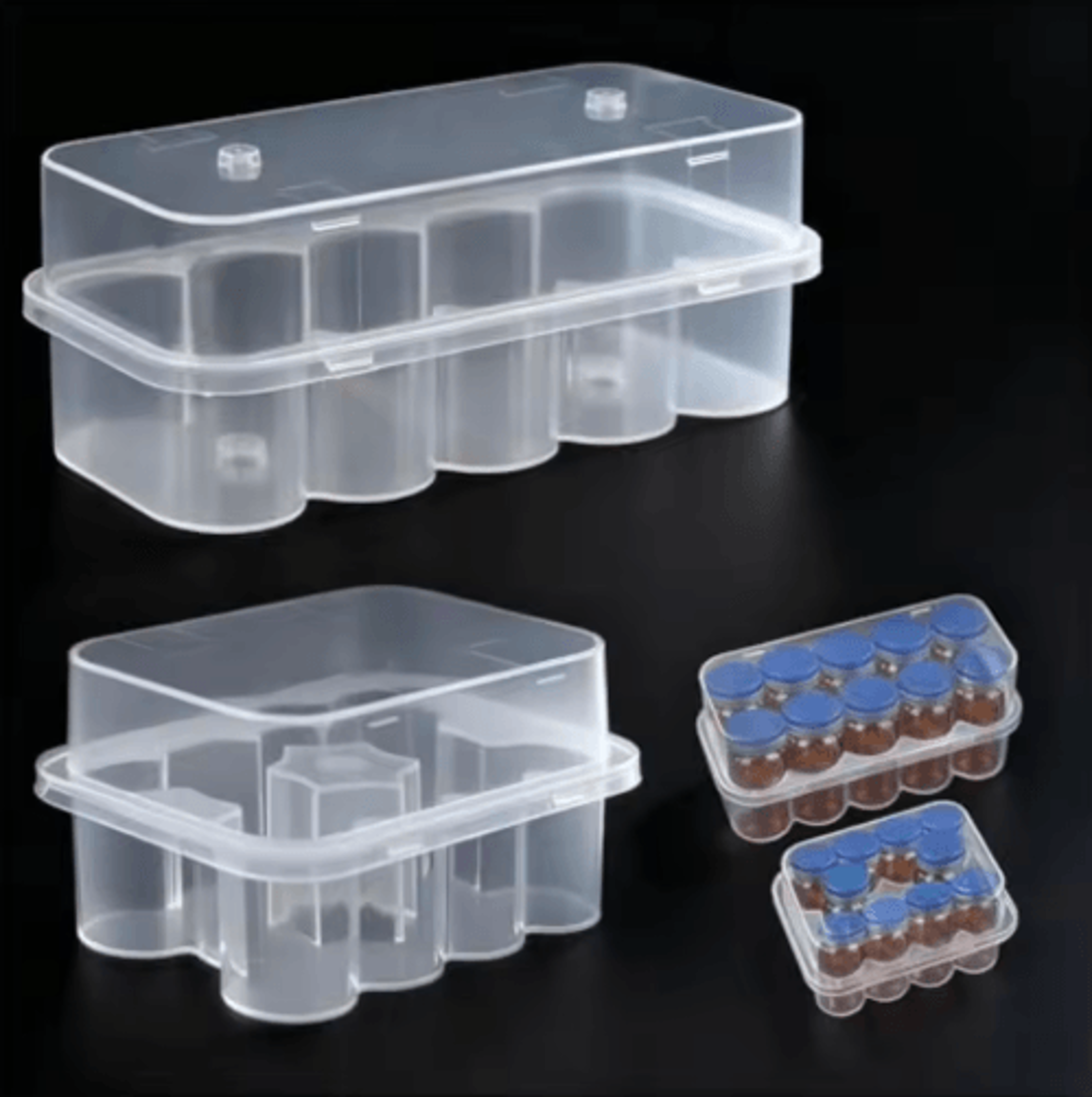 Stackable Vial Storage Box  10Slot Plastic Microtube Case For 3mL  10mL Tubes 9