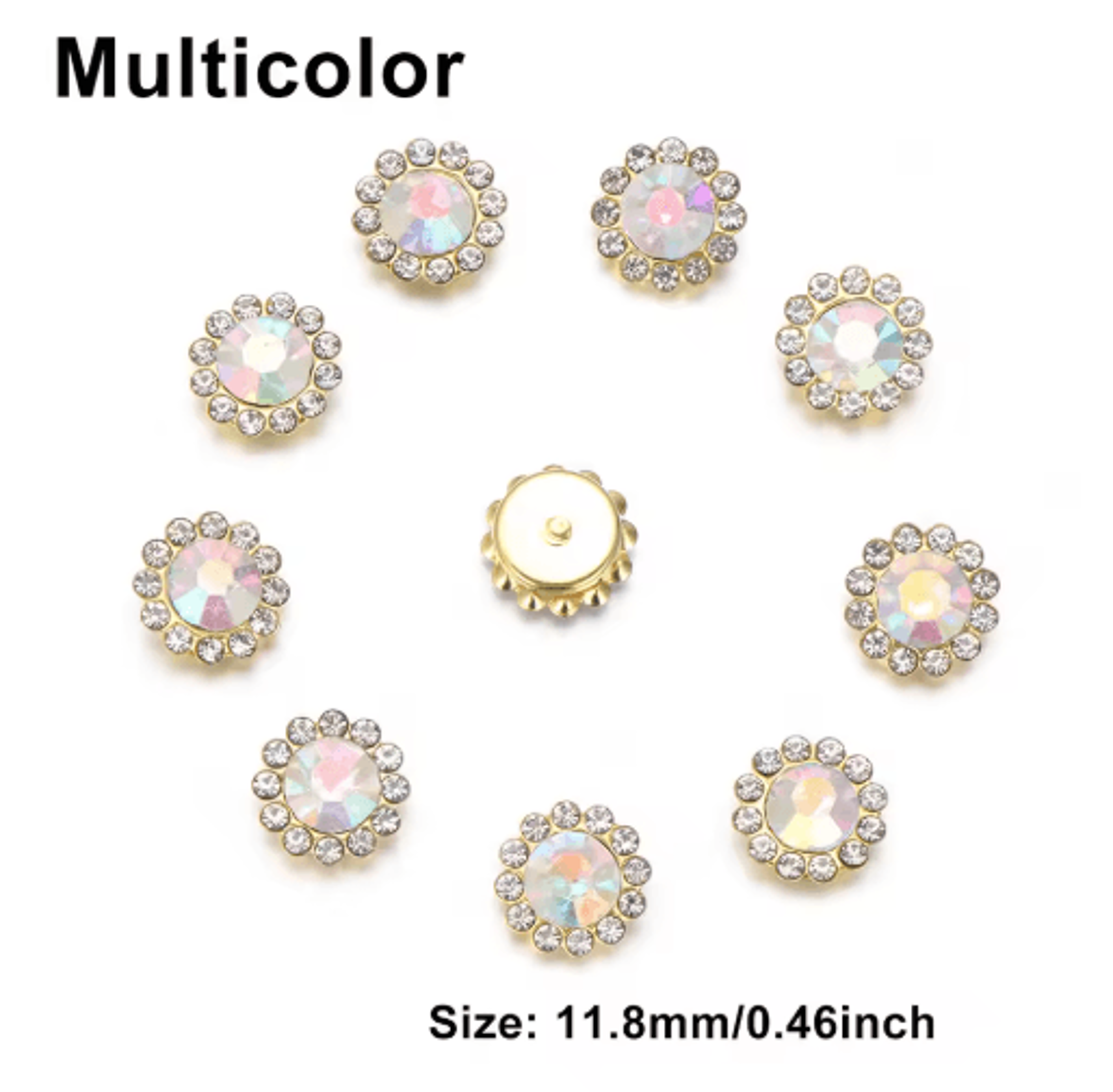 10Piece Snowflake Pearl Rhinestone Buttons  Decorative Flatback Embellishments For Clothing  DIY Cr 6